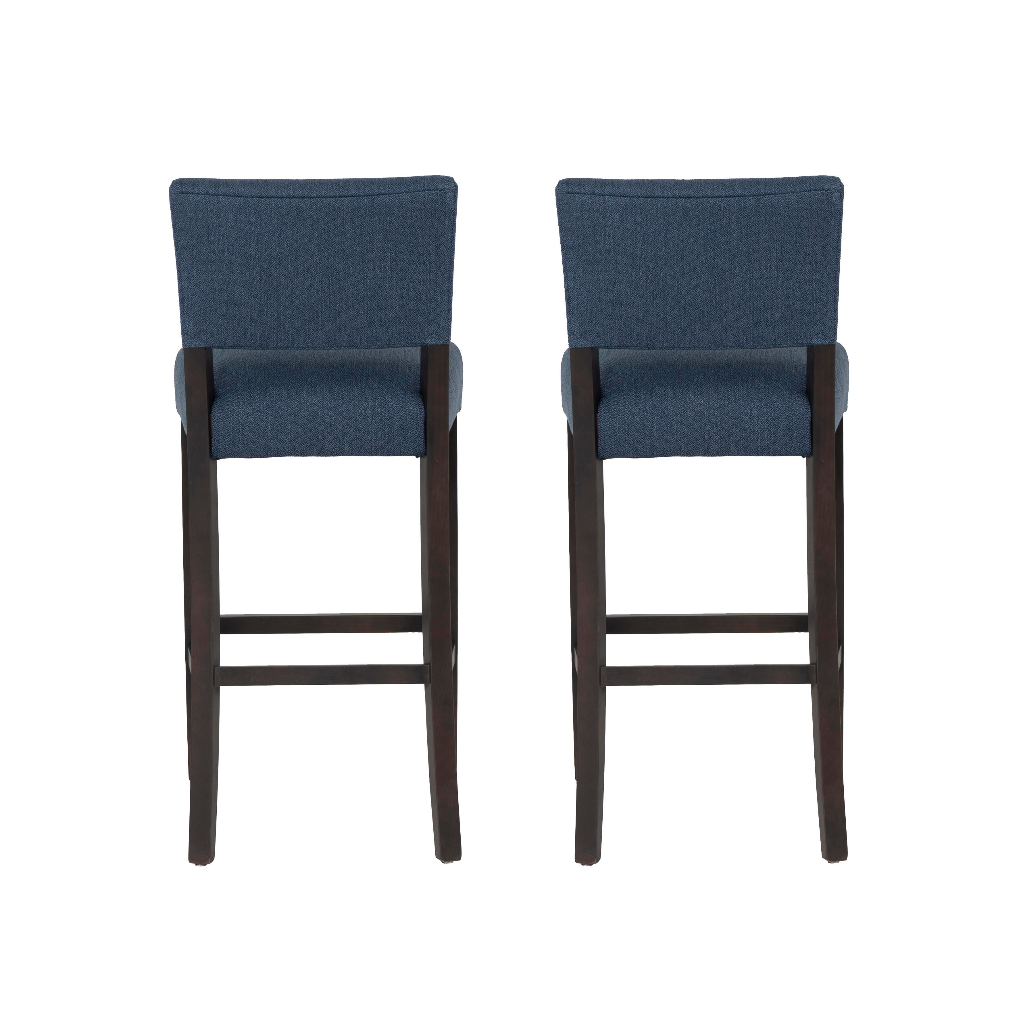 Linon Kinsley Bar Height Bar Stool (Set of 2), Blue, large