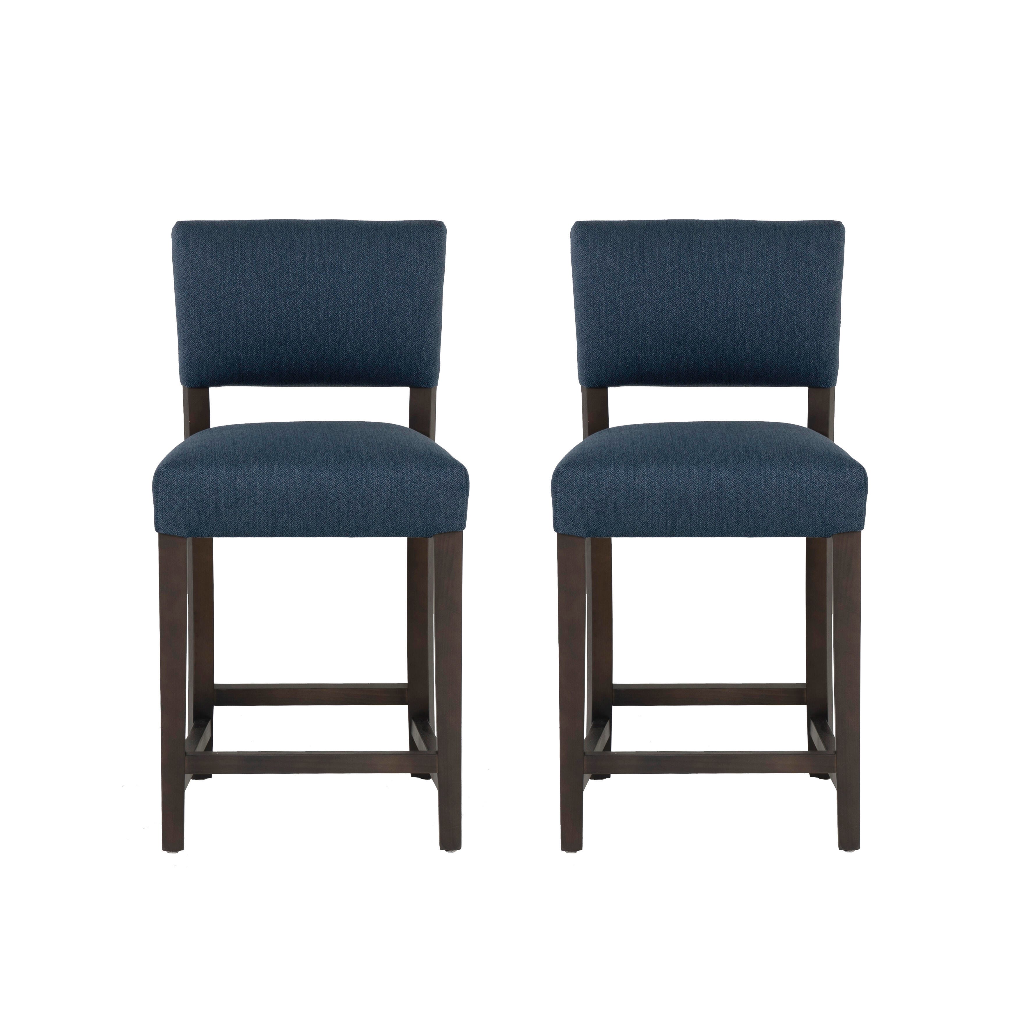 Linon Kinsley Counter Height Bar Stool (Set of 2), Blue, large