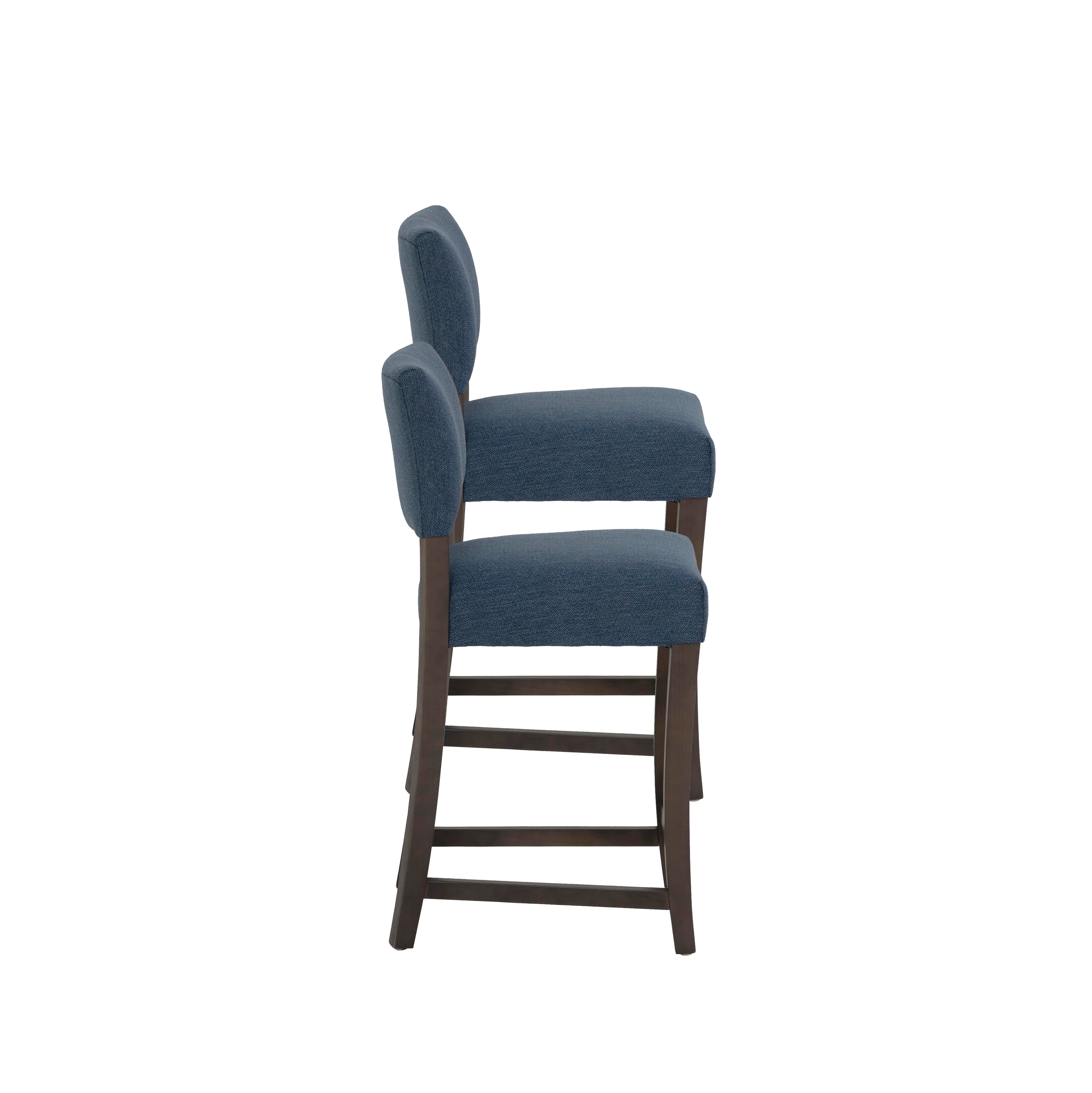 Linon Kinsley Counter Height Bar Stool (Set of 2), Blue, large
