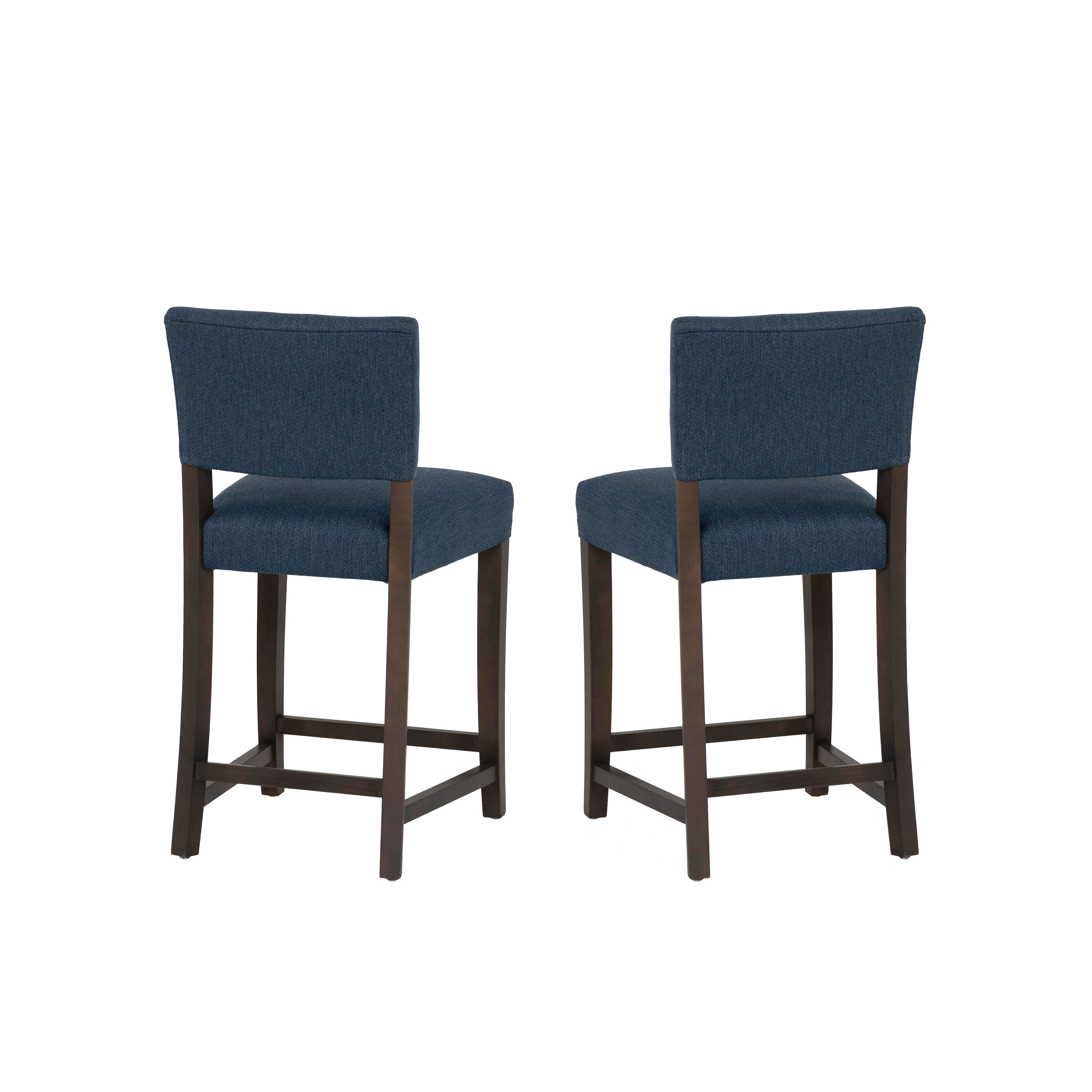 Linon Kinsley Counter Height Bar Stool (Set of 2), Blue, large