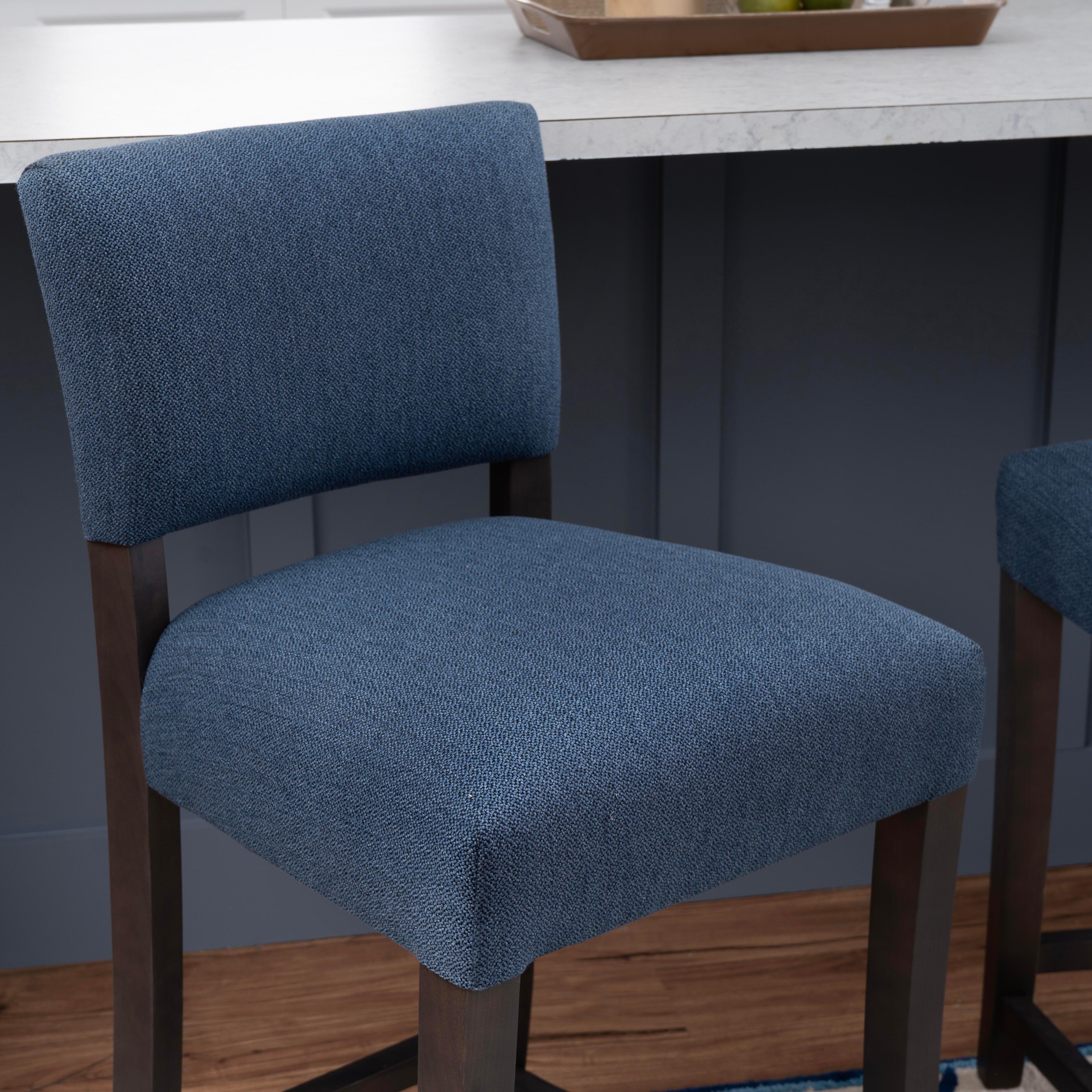 Linon Kinsley Counter Height Bar Stool (Set of 2), Blue, large