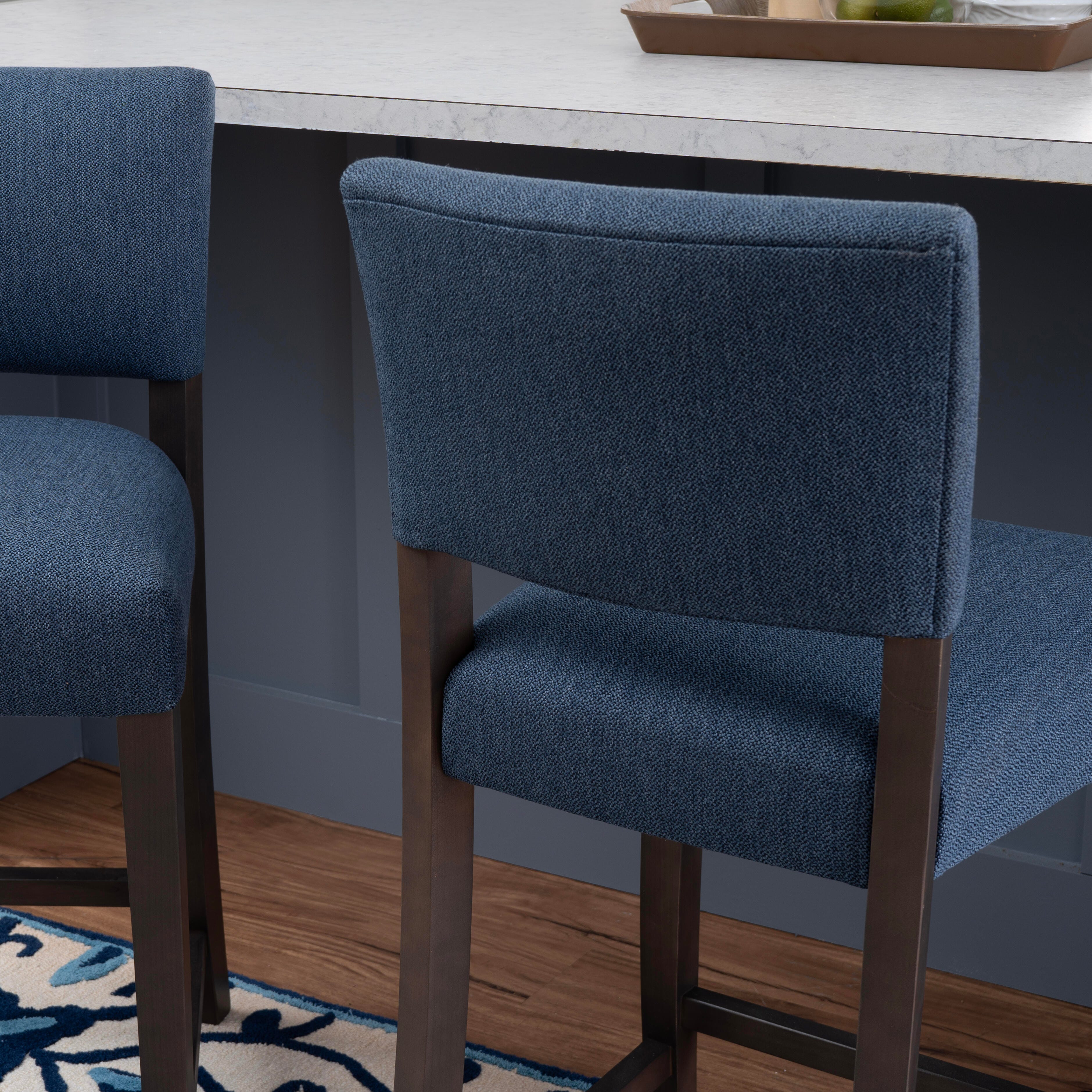 Linon Kinsley Counter Height Bar Stool (Set of 2), Blue, large