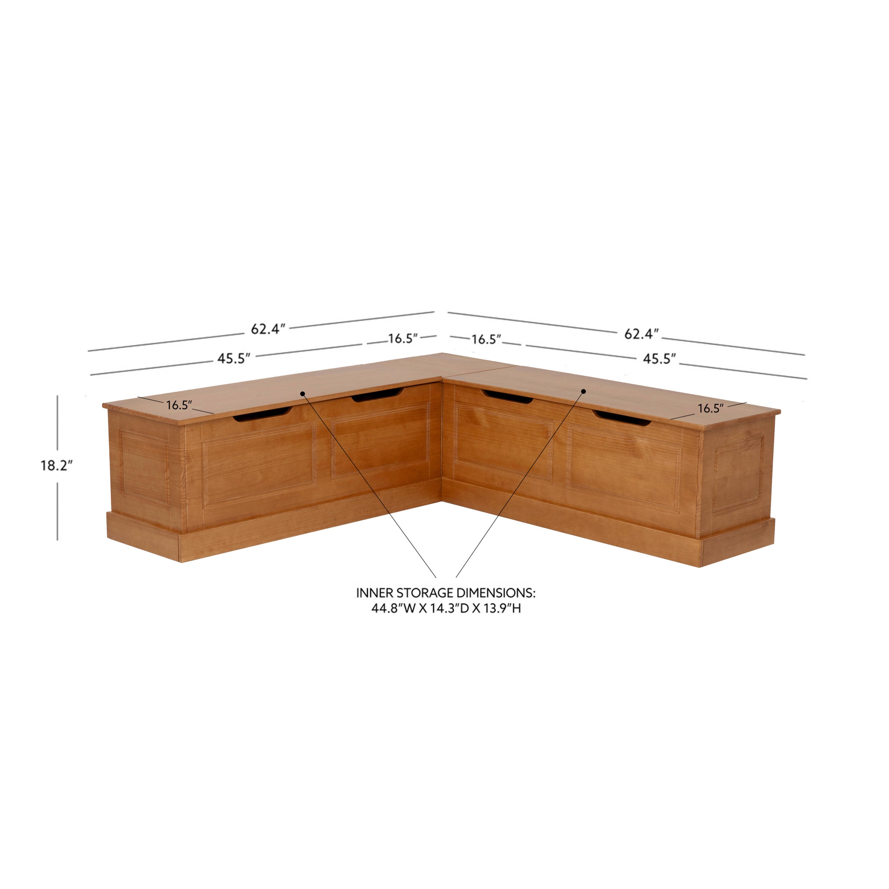 Linon Landin 62" Backless Breakfast Nook, , large