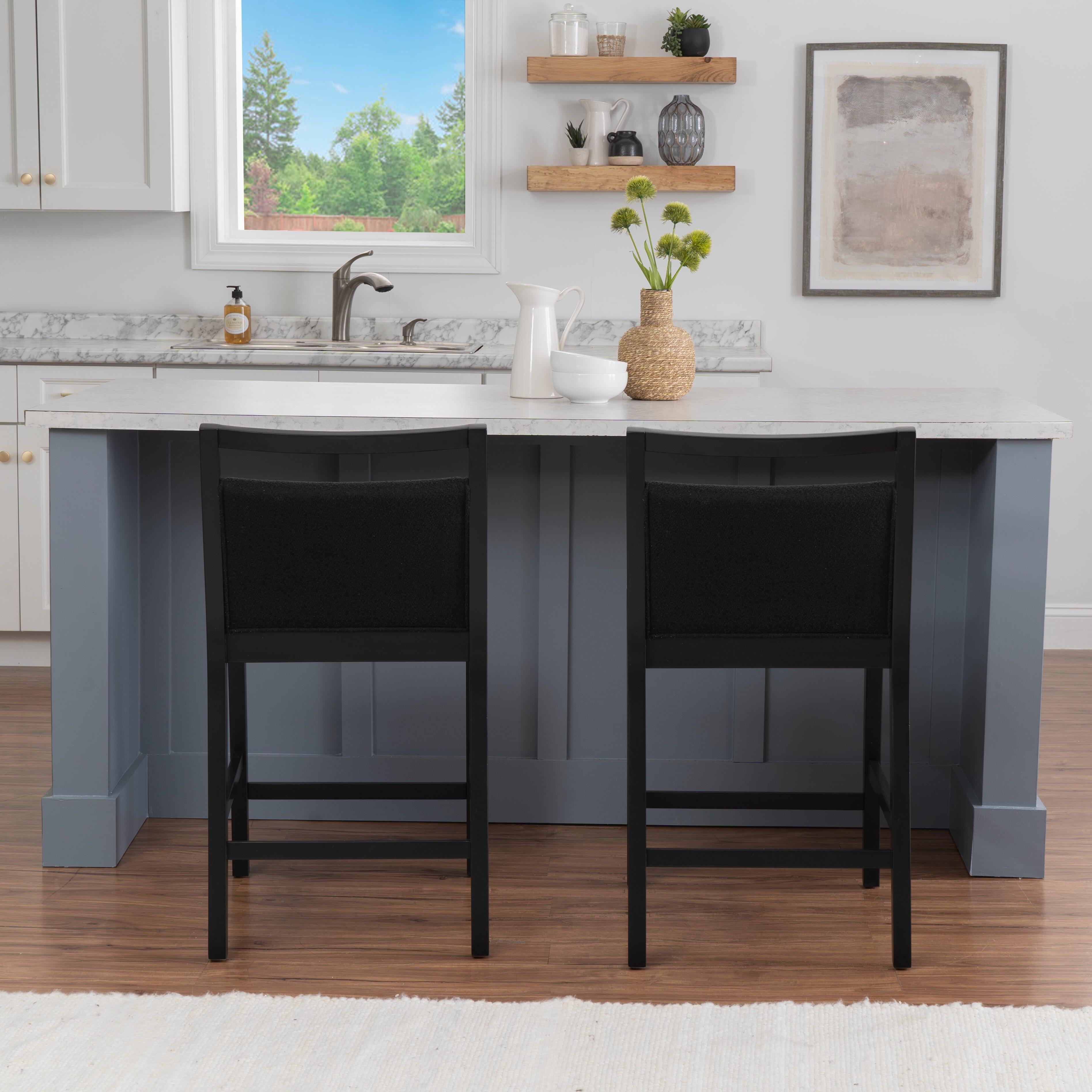 Linon Savie Counter Height Barstool, Black, large