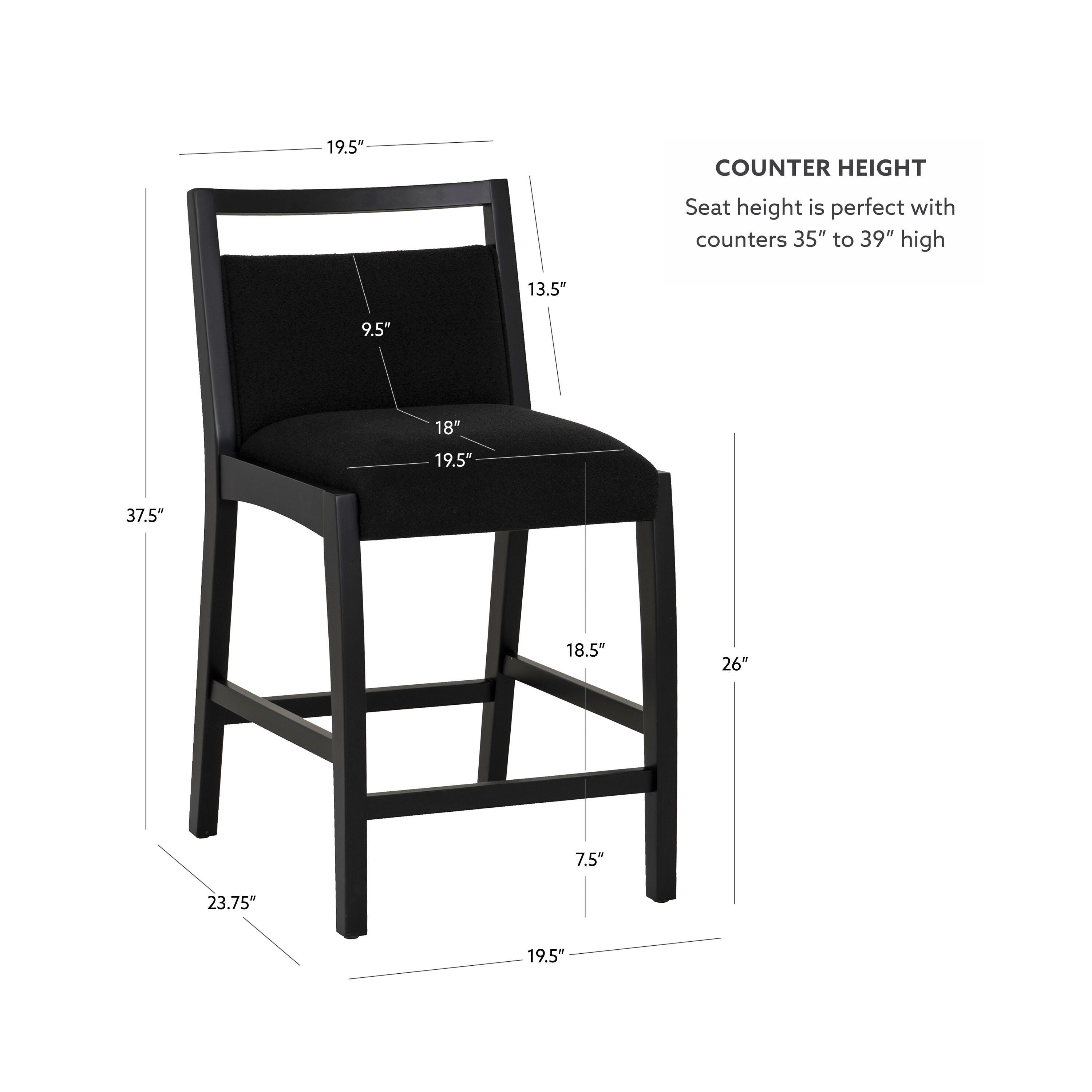Linon Savie Counter Height Barstool, Black, large