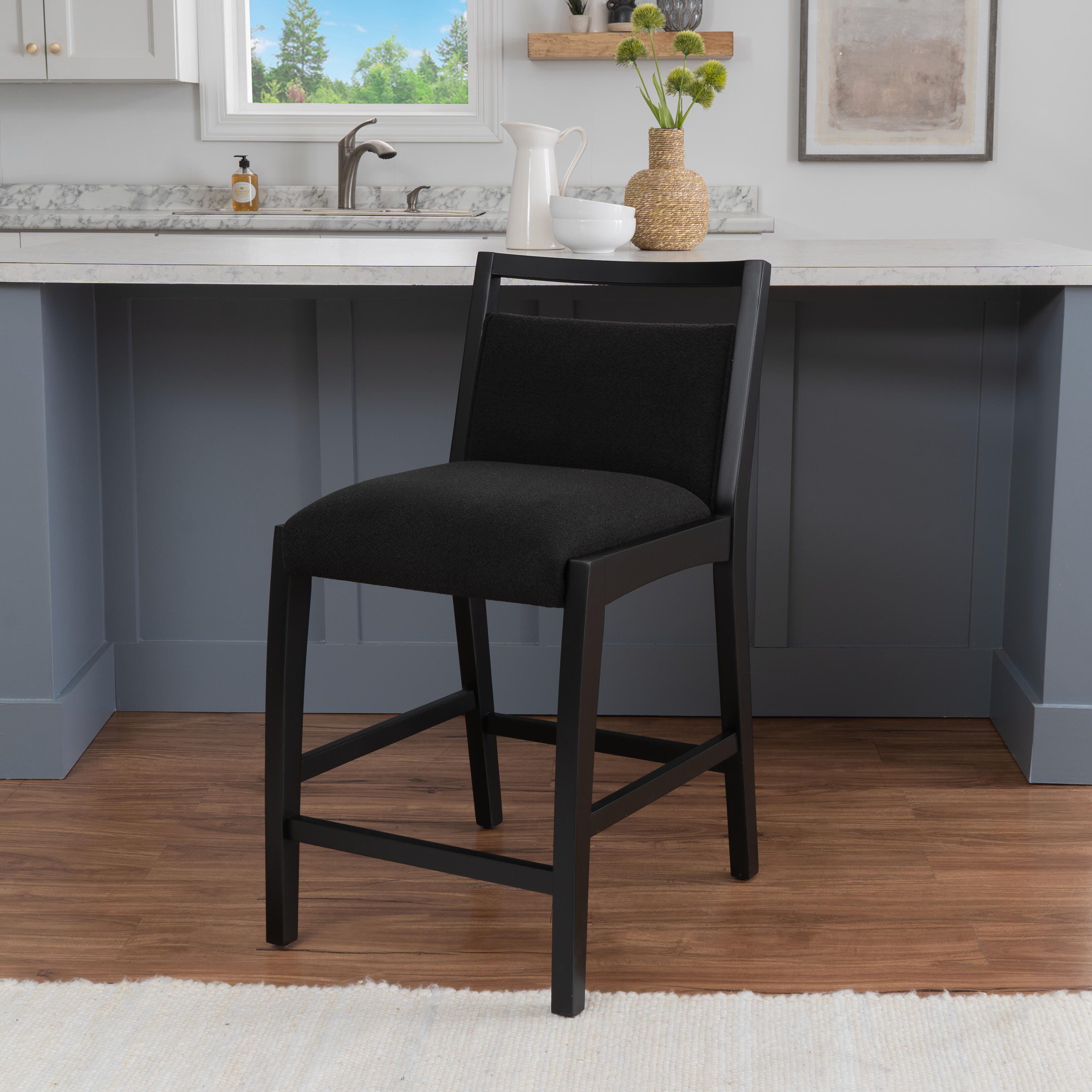 Linon Savie Counter Height Barstool, Black, large