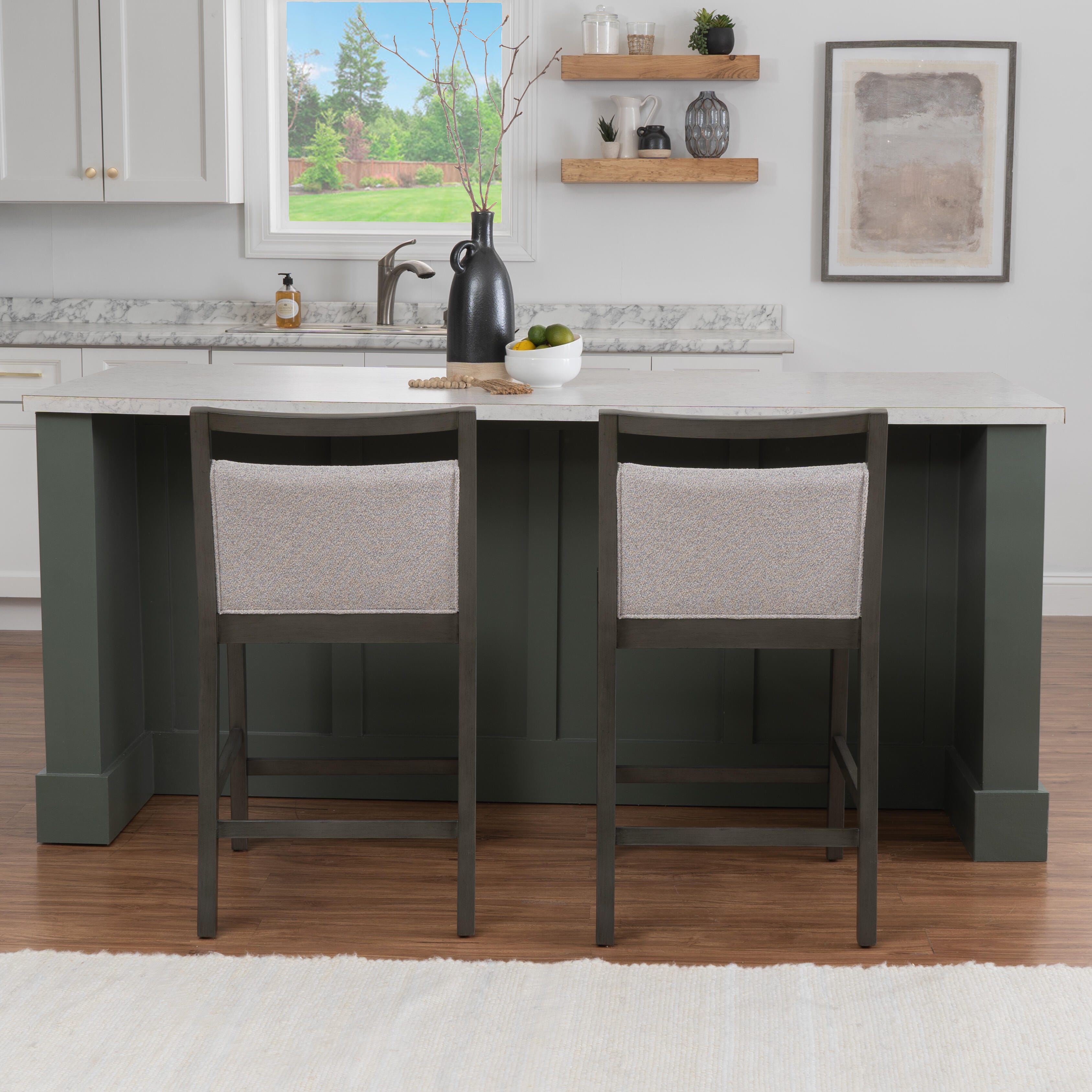 Linon Savie Counter Height Barstool, Gray, large
