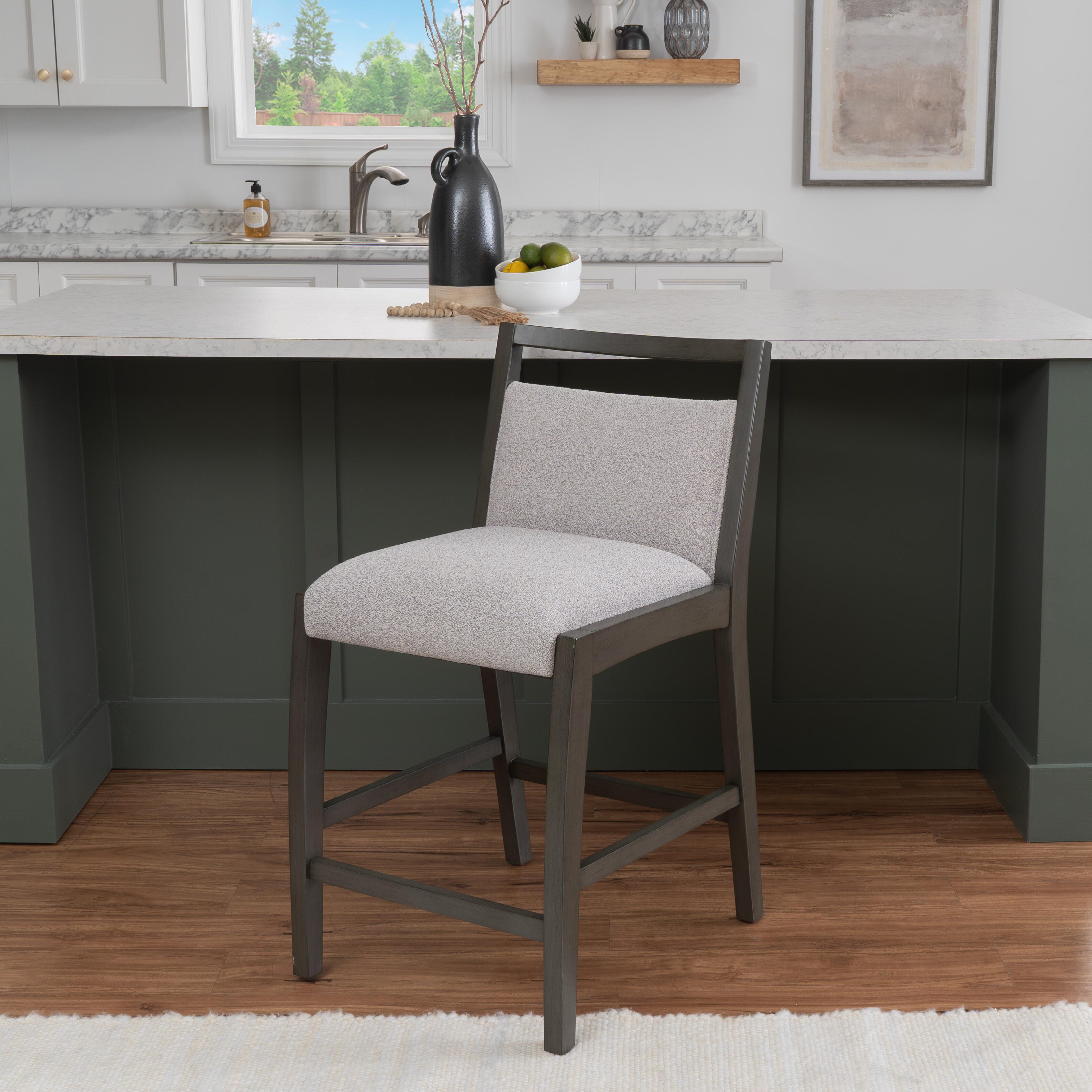 Linon Savie Counter Height Barstool, Gray, large