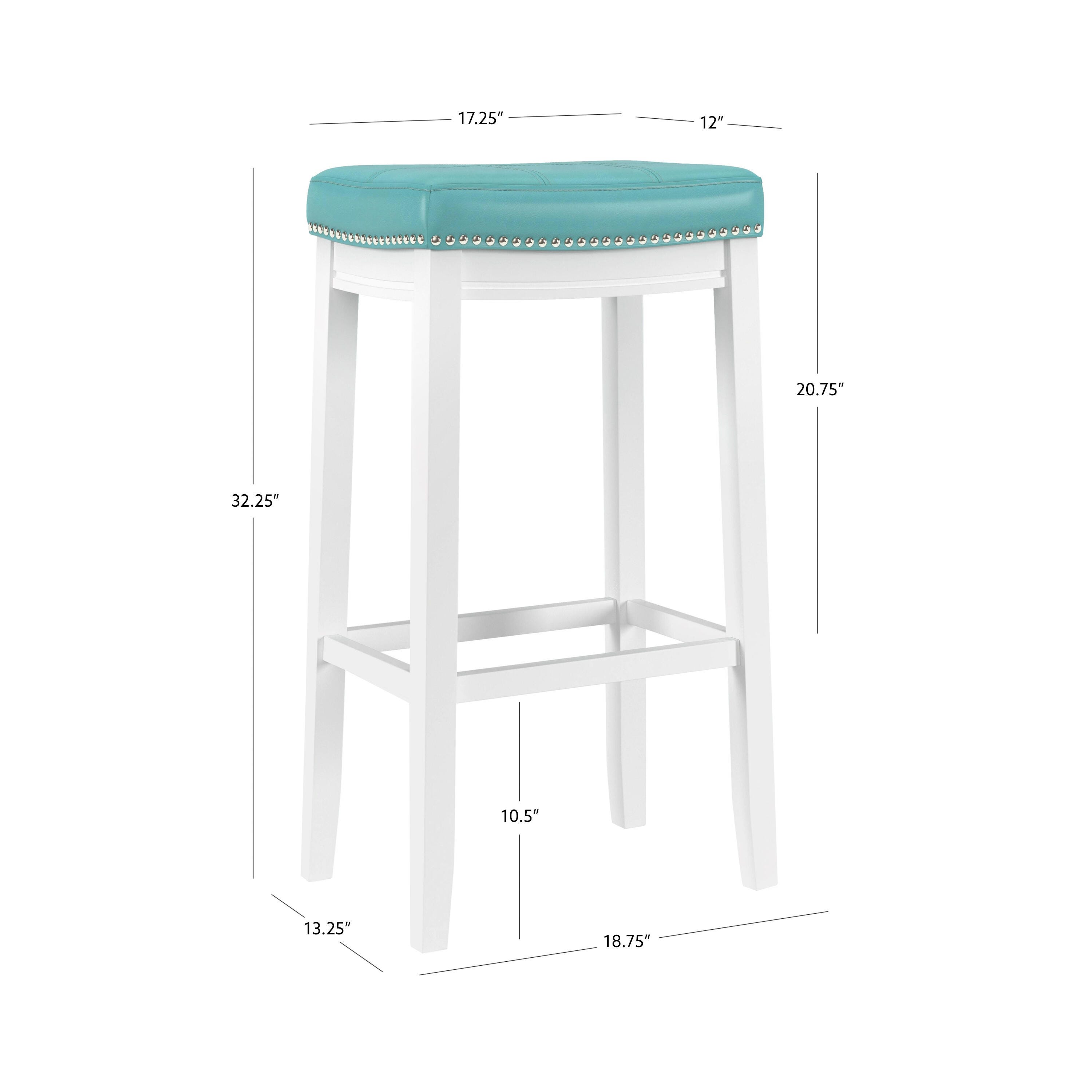 Linon Claridge Bar Height Bar Stool, Teal, large