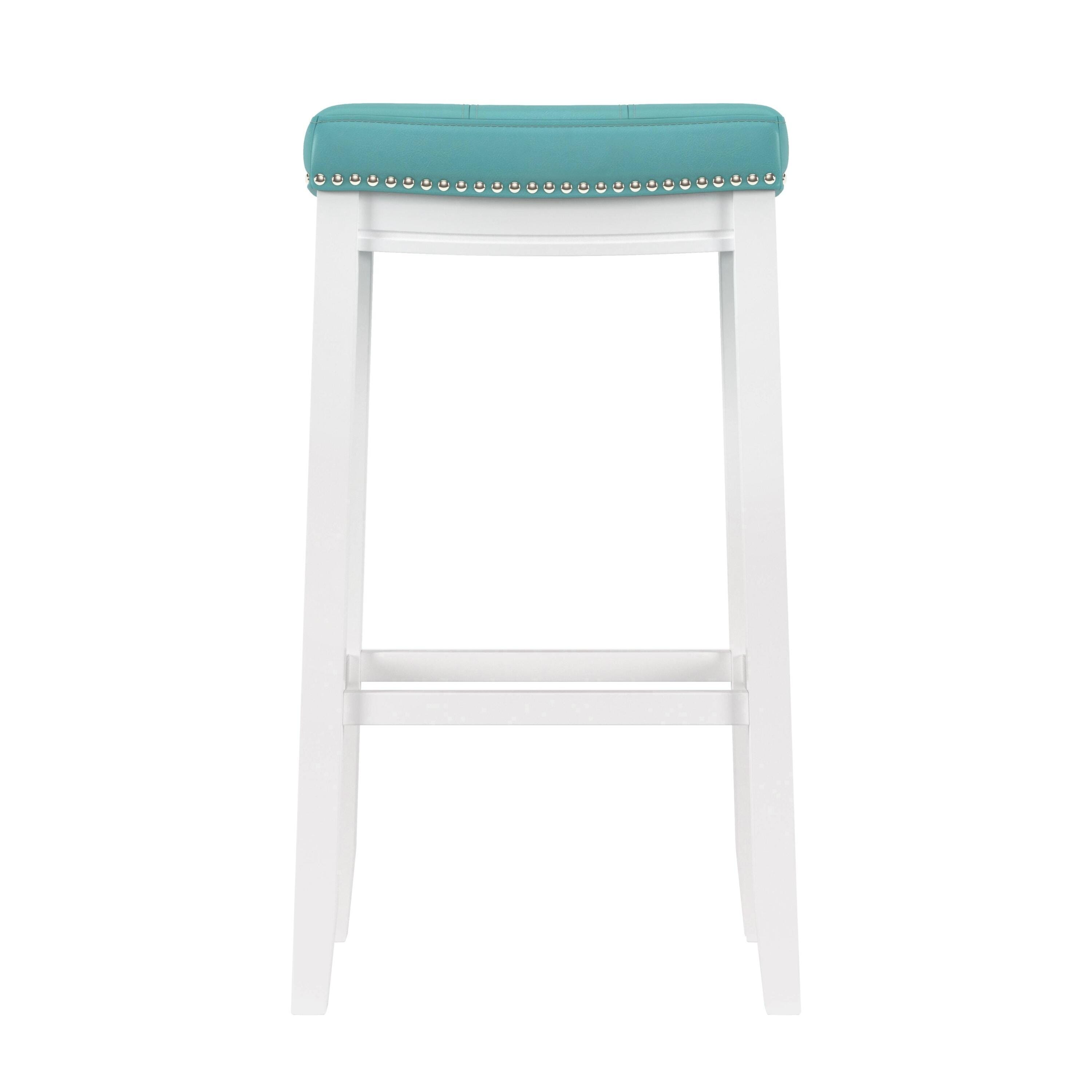 Linon Claridge Bar Height Bar Stool, Teal, large