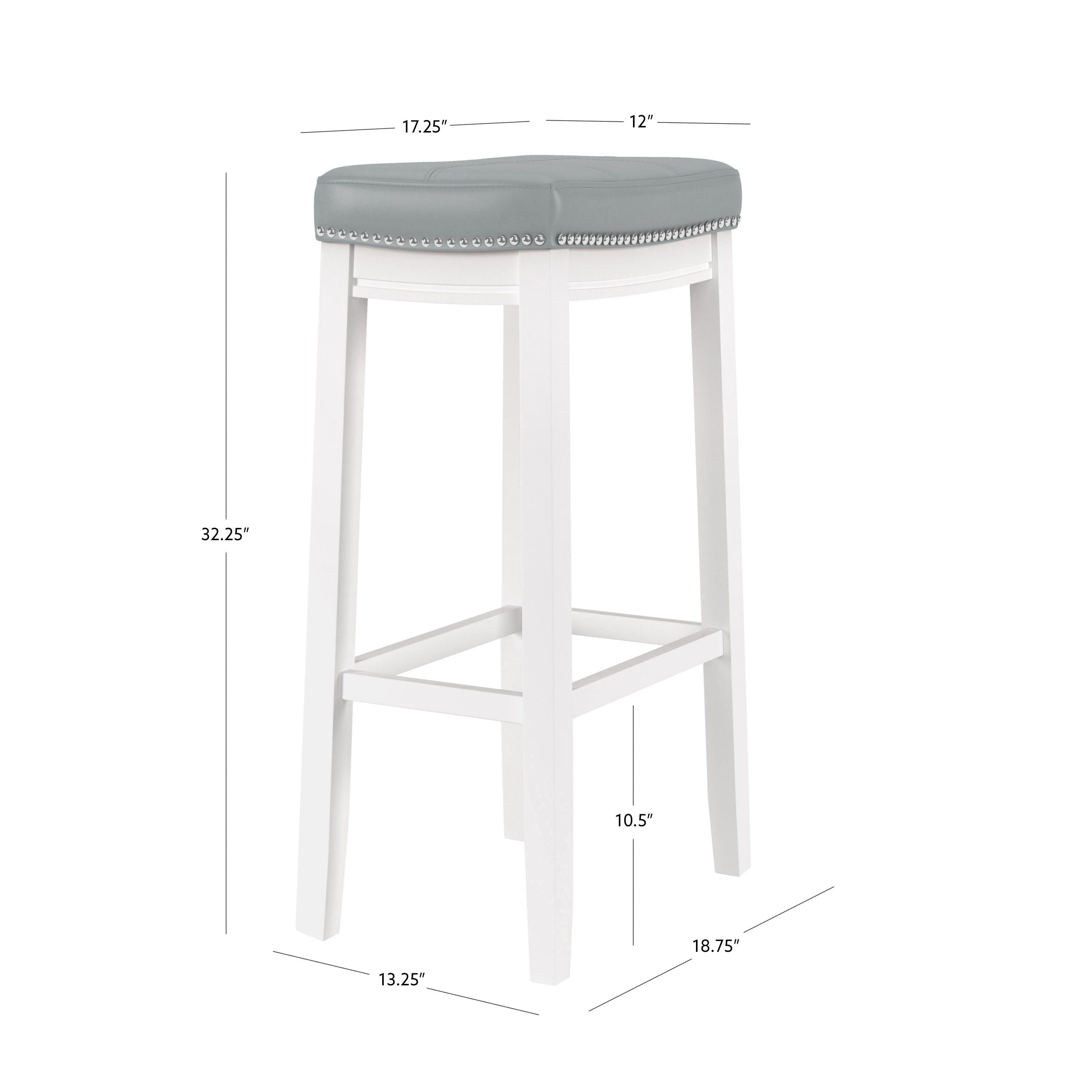 Linon Claridge Bar Height Bar Stool, Gray, large