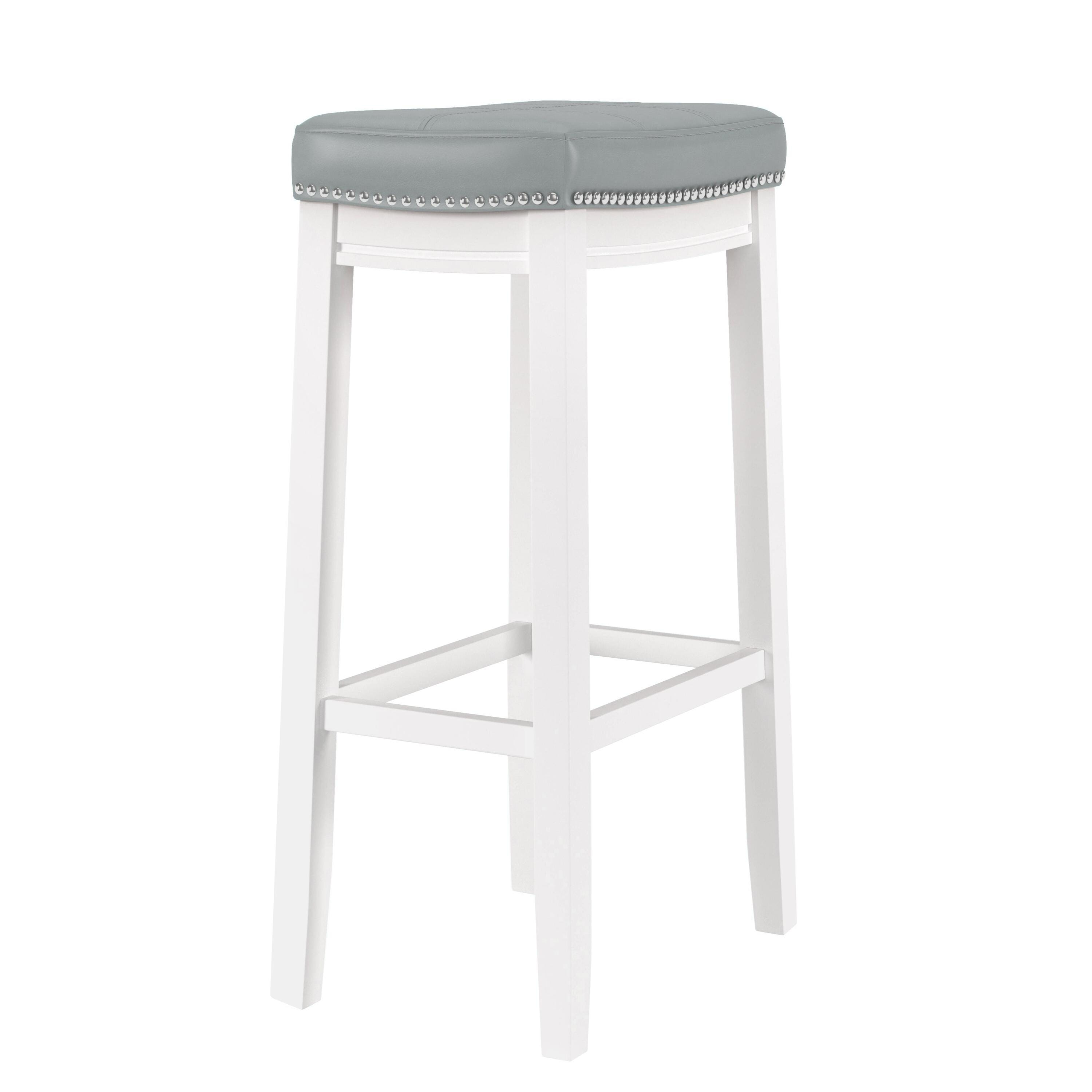 Linon Claridge Bar Height Bar Stool, Gray, large