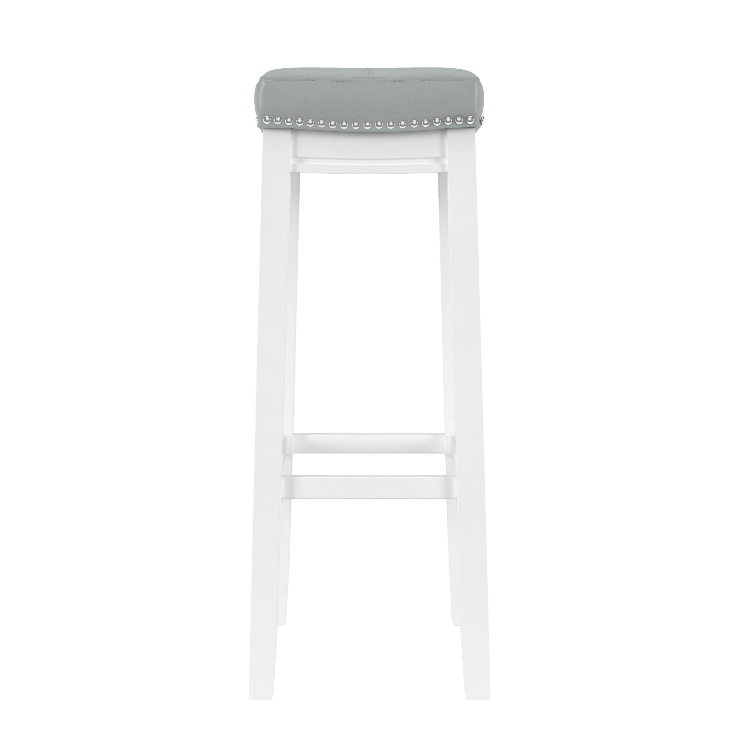 Linon Claridge Bar Height Bar Stool, Gray, large
