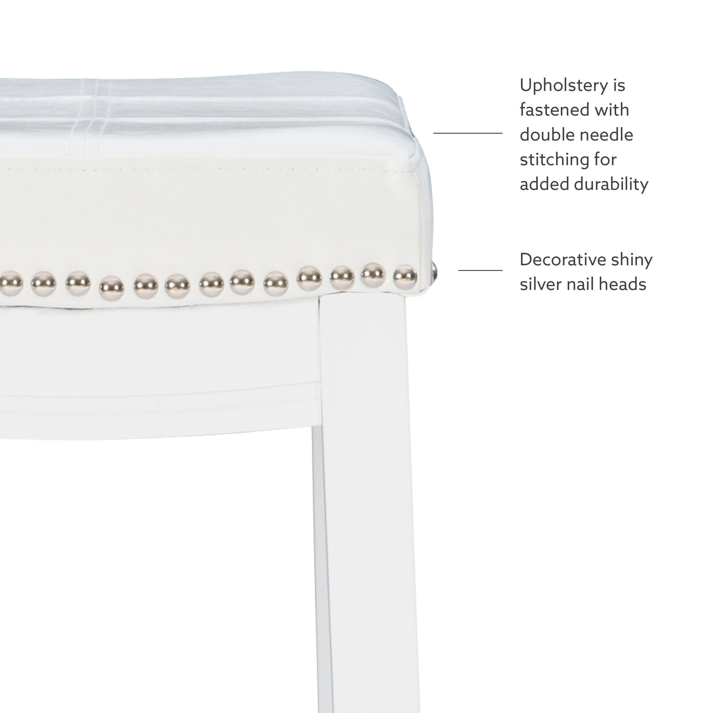 Linon Claridge Bar Height Bar Stool, White, large