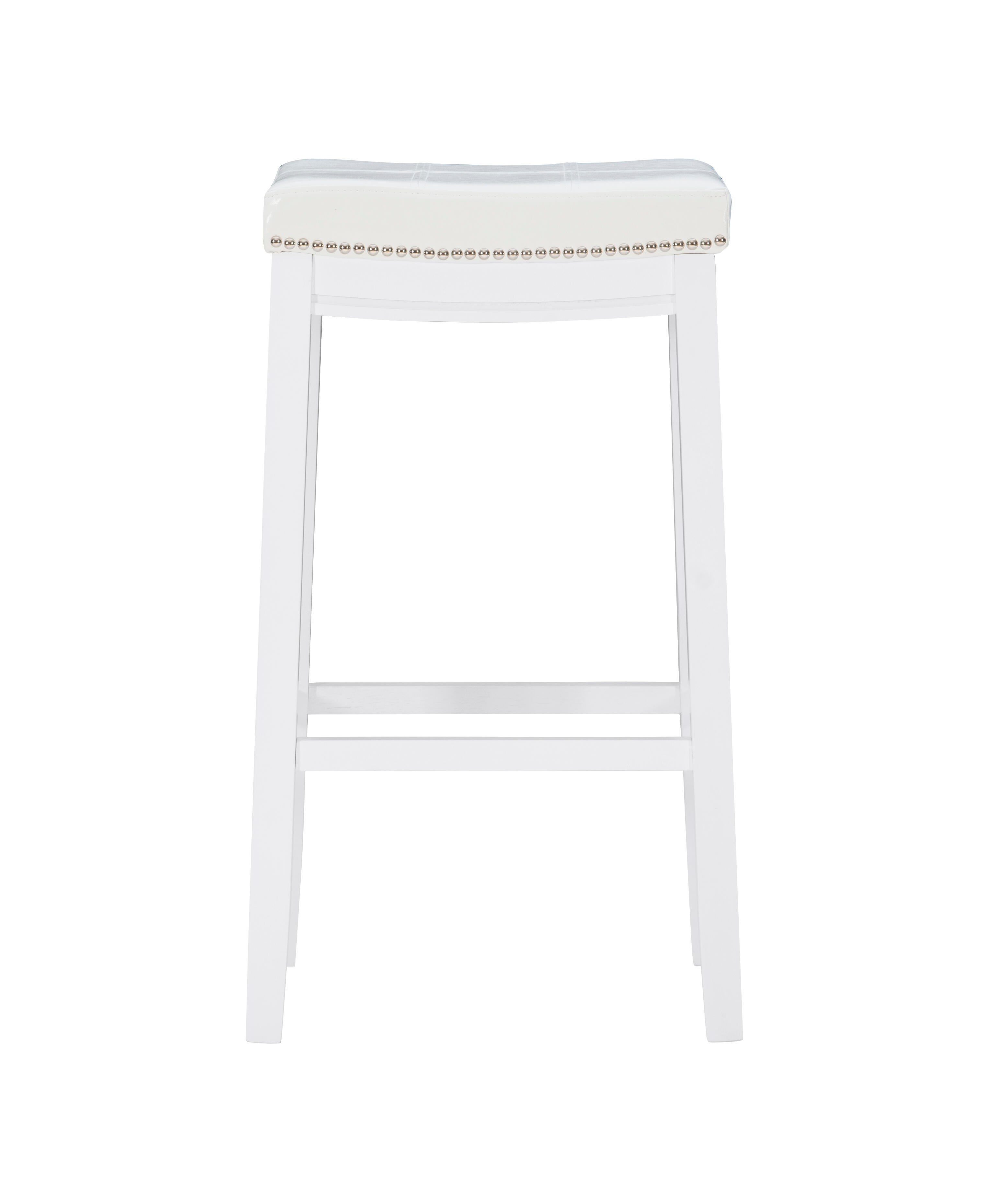 Linon Claridge Bar Height Bar Stool, White, large