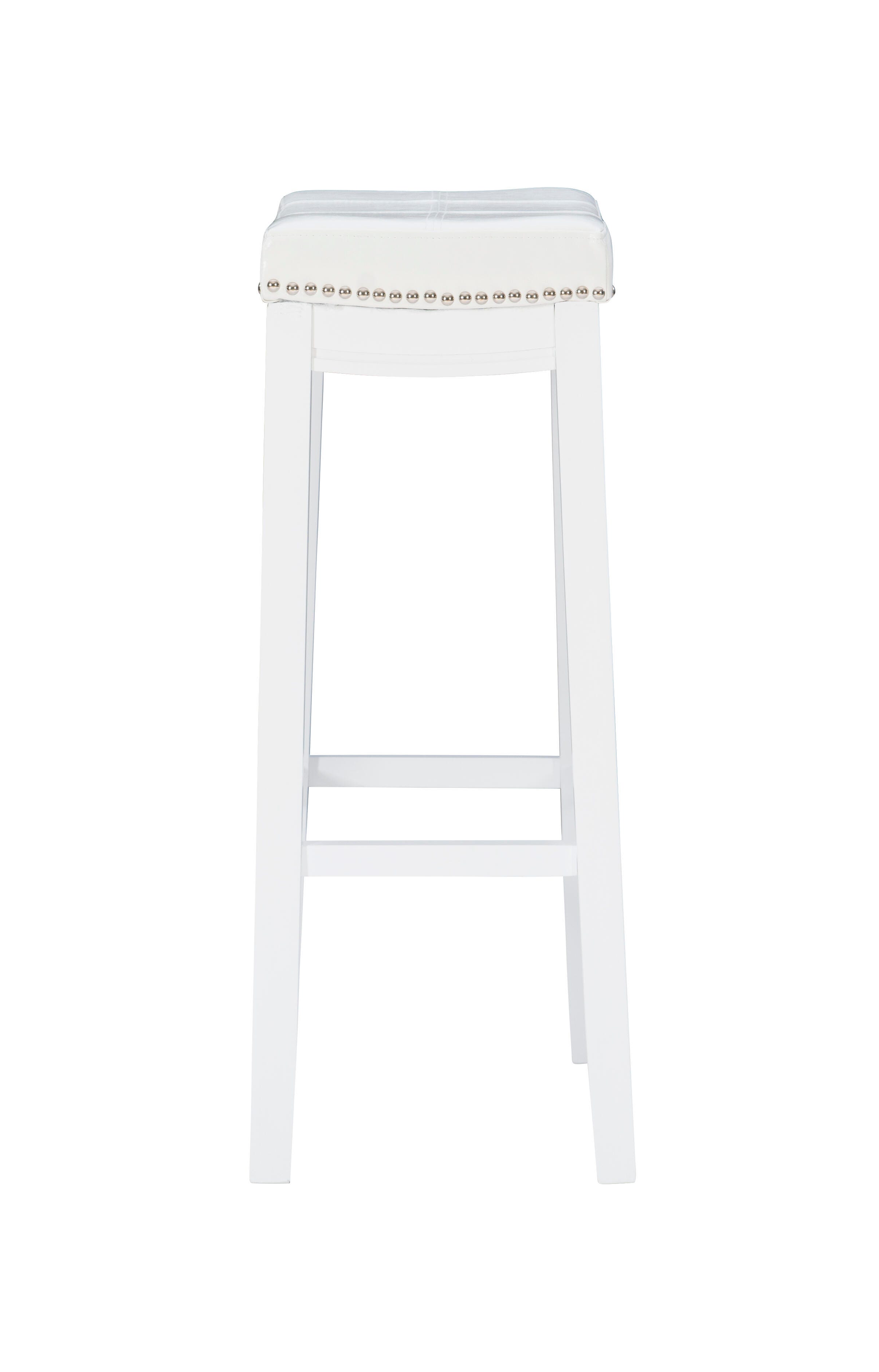 Linon Claridge Bar Height Bar Stool, White, large