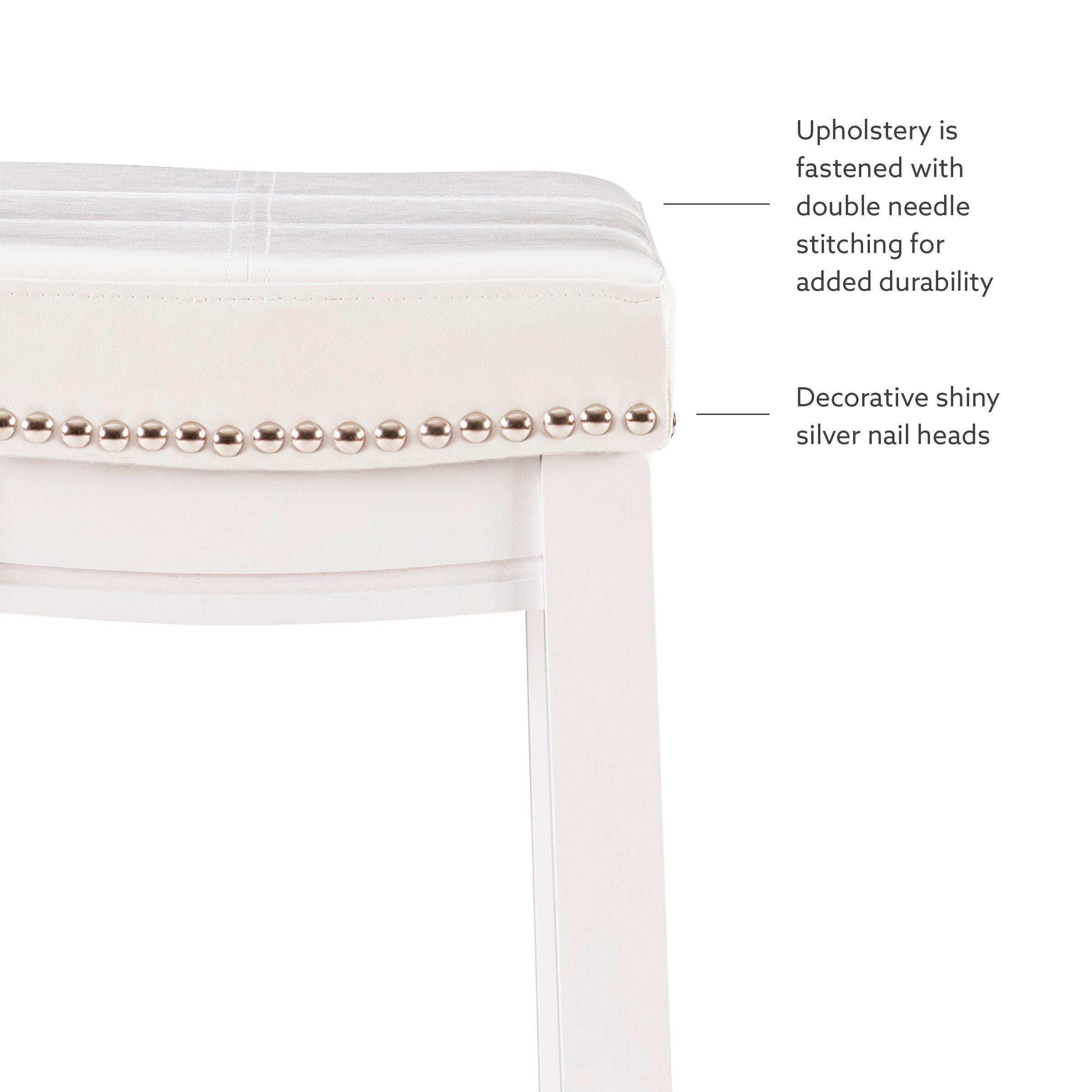 Linon Claridge Counter Height Bar Stool, White, large