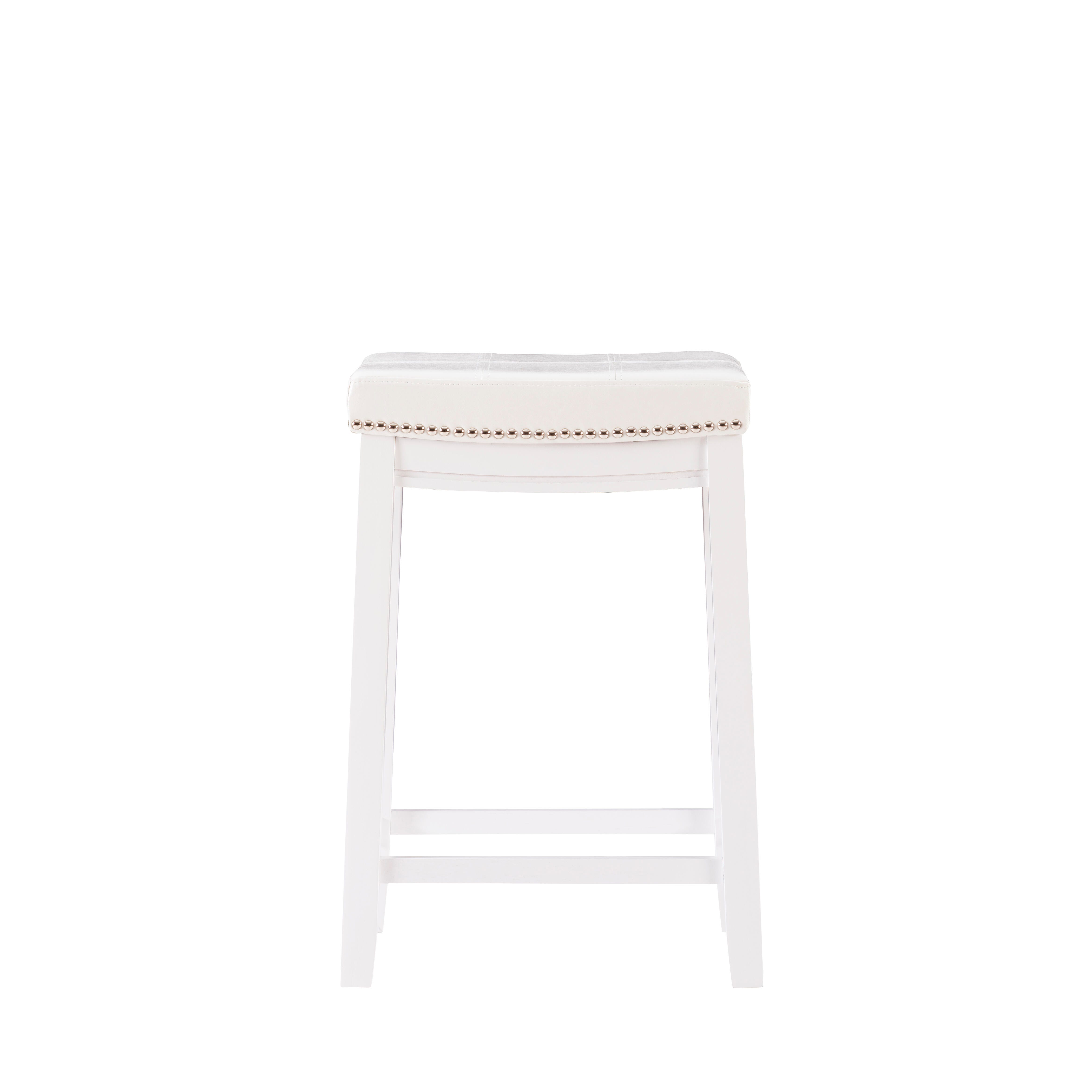 Linon Claridge Counter Height Bar Stool, White, large
