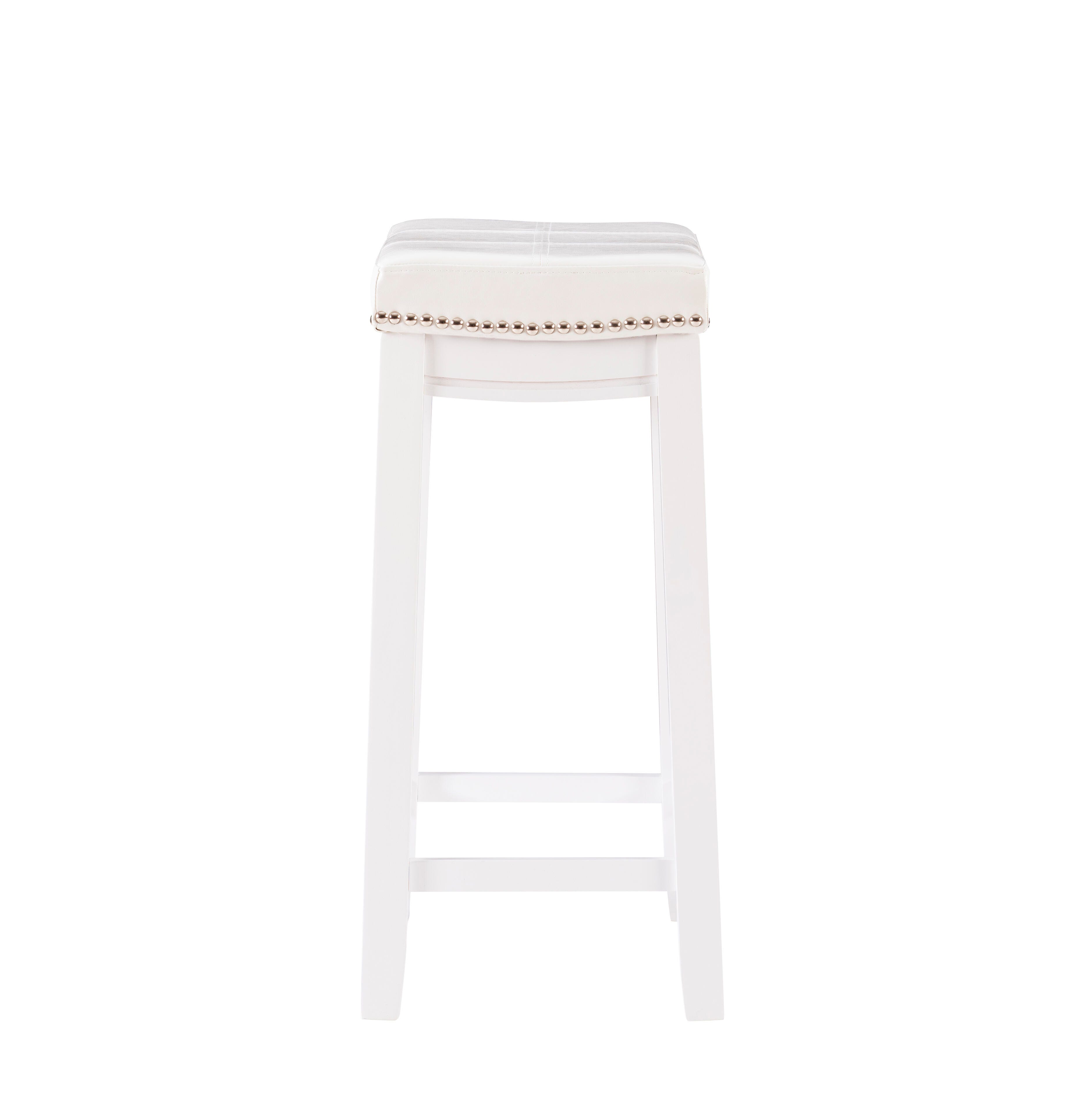 Linon Claridge Counter Height Bar Stool, White, large