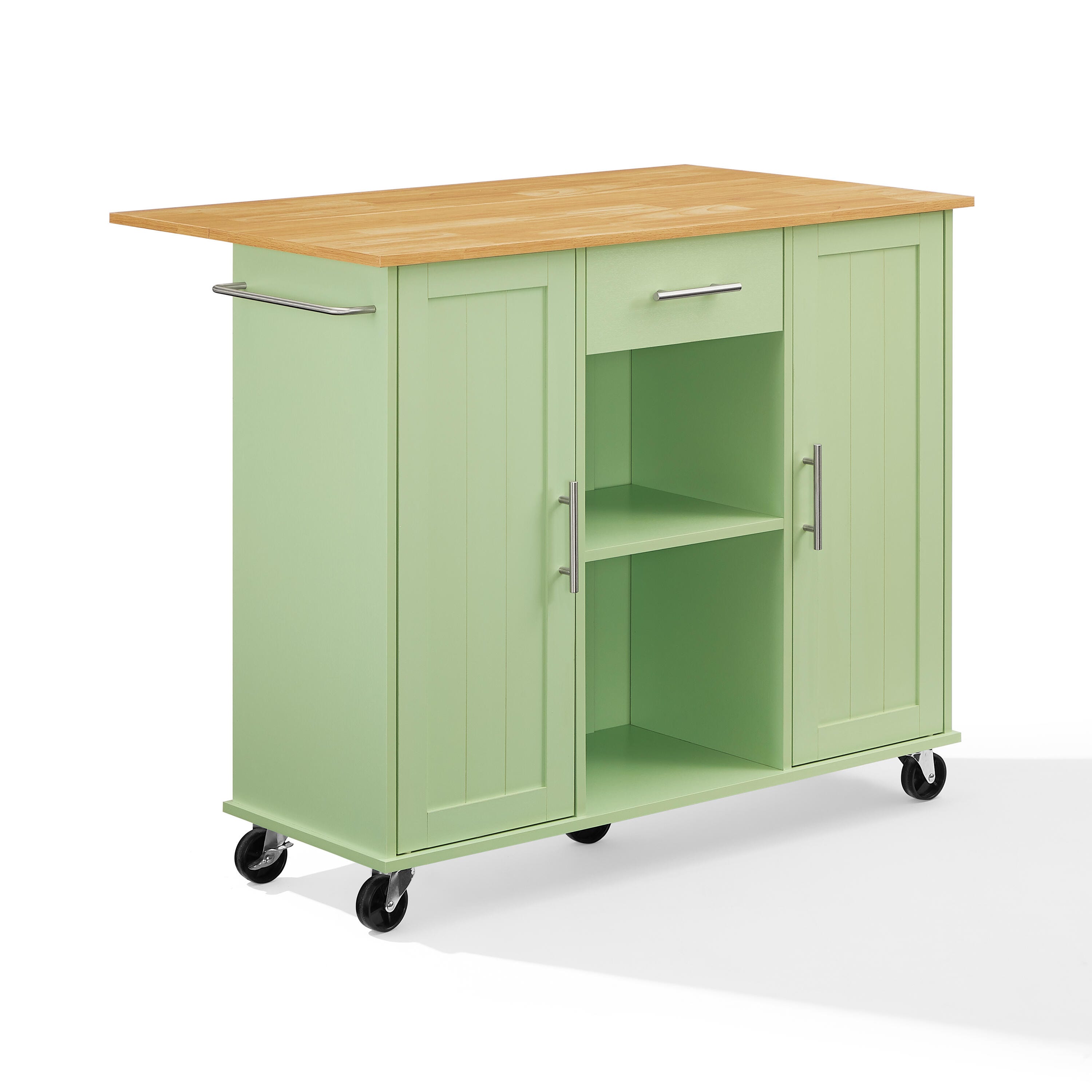 Crosley Furniture Stella Kitchen Cart, Mint, large