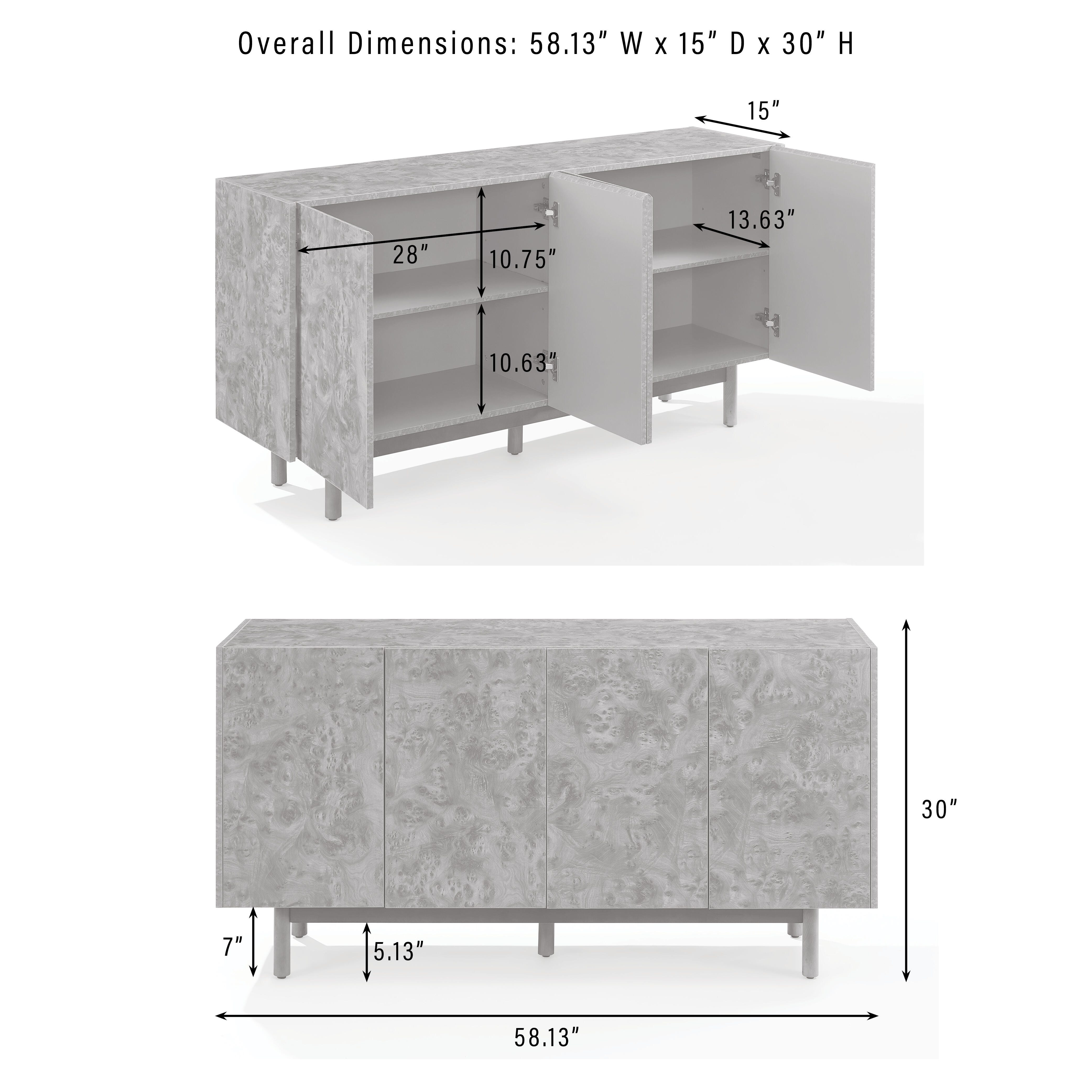 Crosley Furniture Levi Sideboard, , large