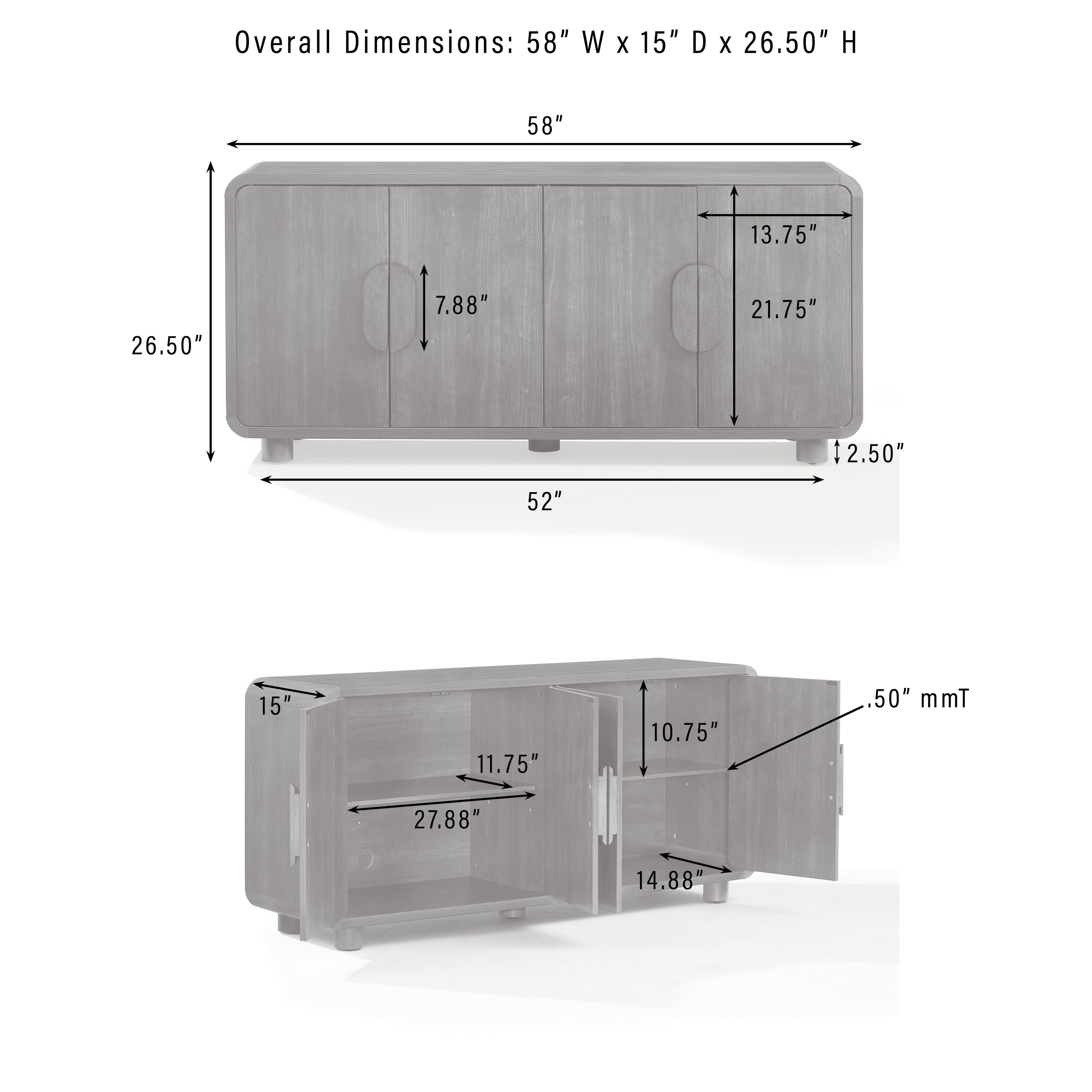 Crosley Furniture Millie Sideboard, , large