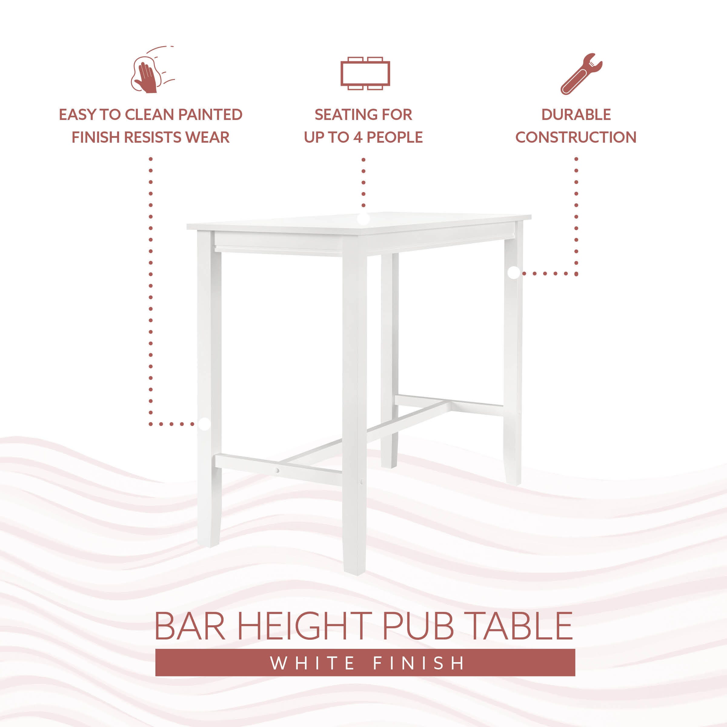 Linon Claridge Bar Height Dining Table, , large