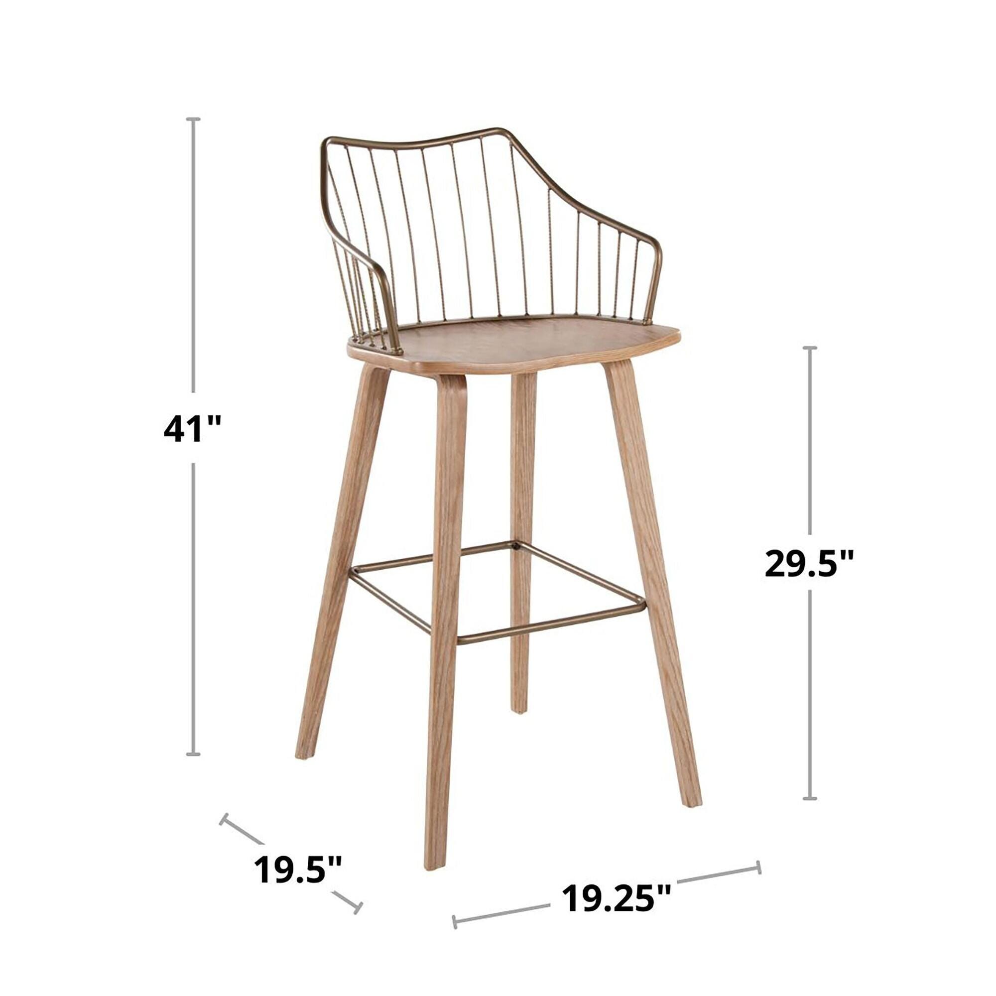 LumiSource Winston Bar Height Barstool, , large