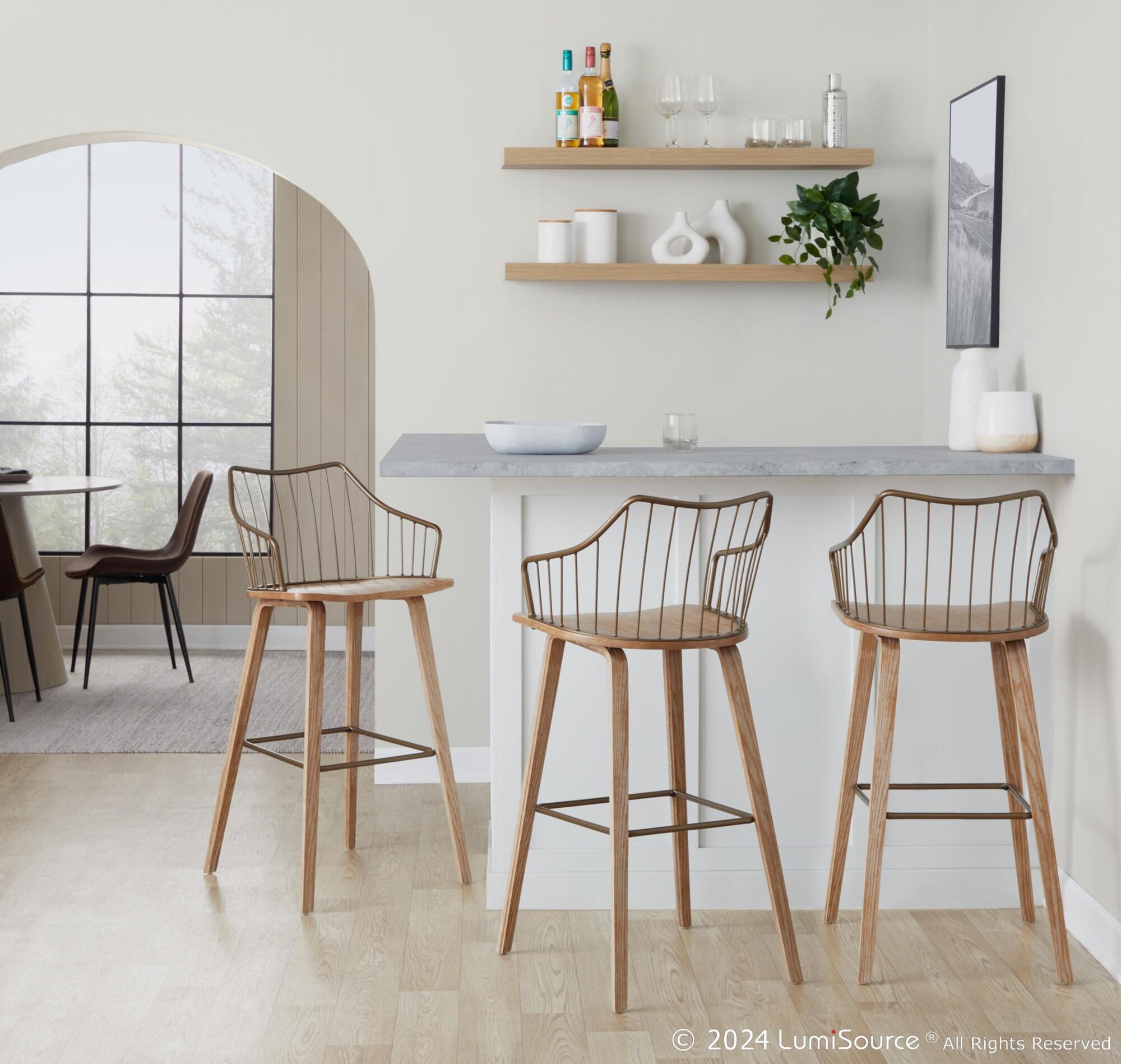 LumiSource Winston Bar Height Barstool, , large