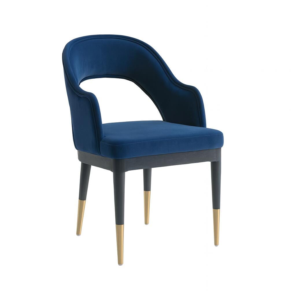 Manhattan Comfort Carrington Dining Armchair, Midnight Blue, large