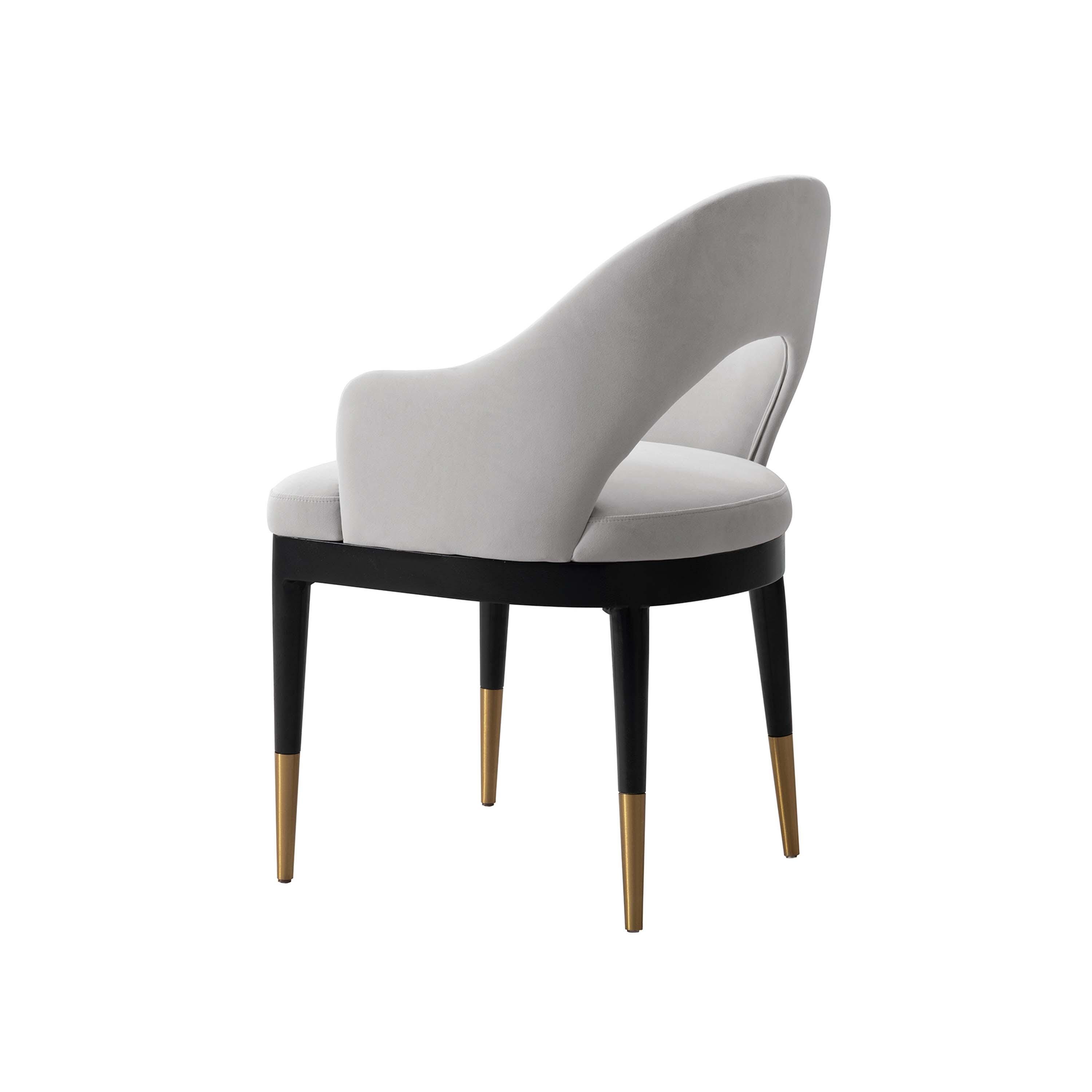 Manhattan Comfort Carrington Dining Armchair, Light Gray, large