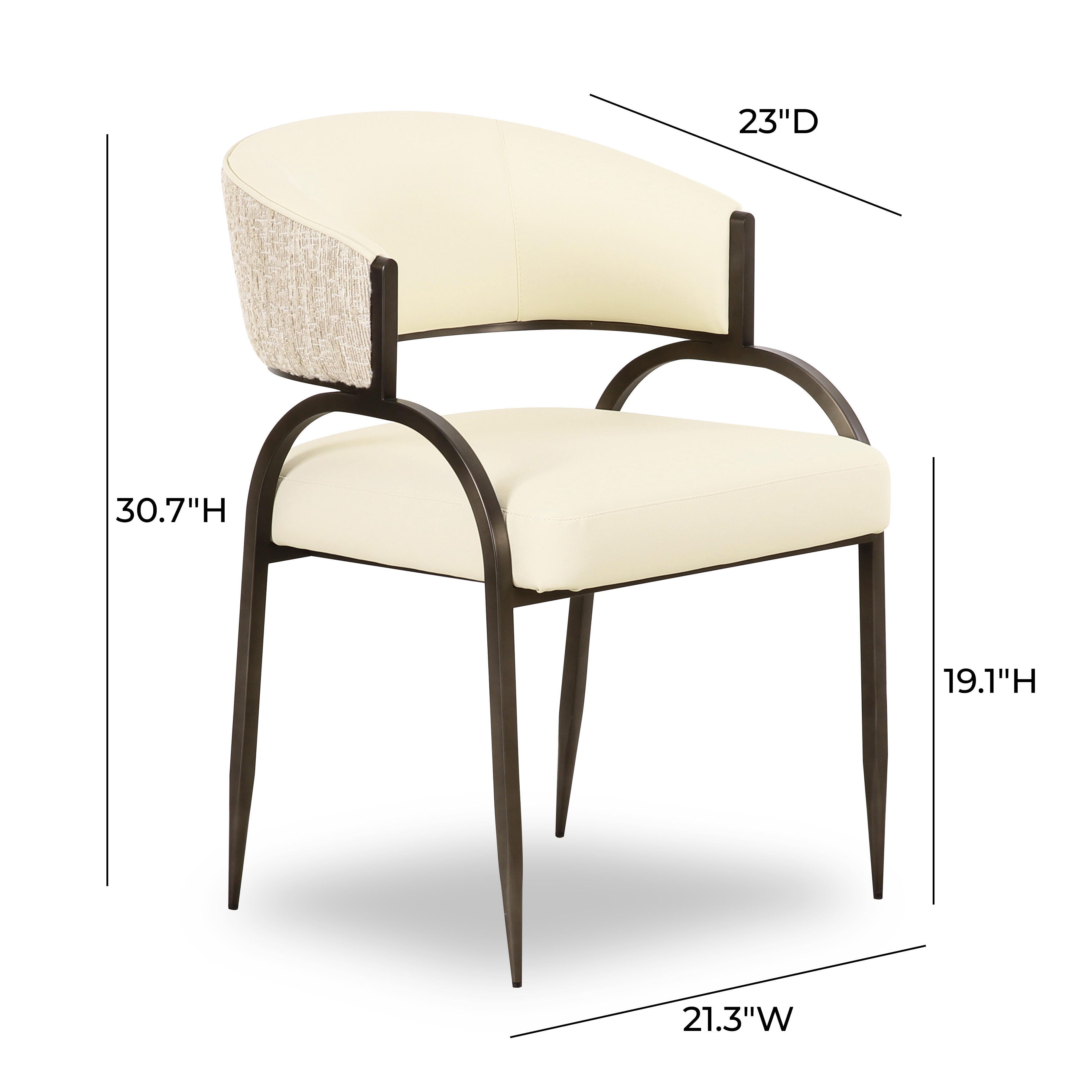 TOV Furniture Tatum Dining Chair, Cream, large