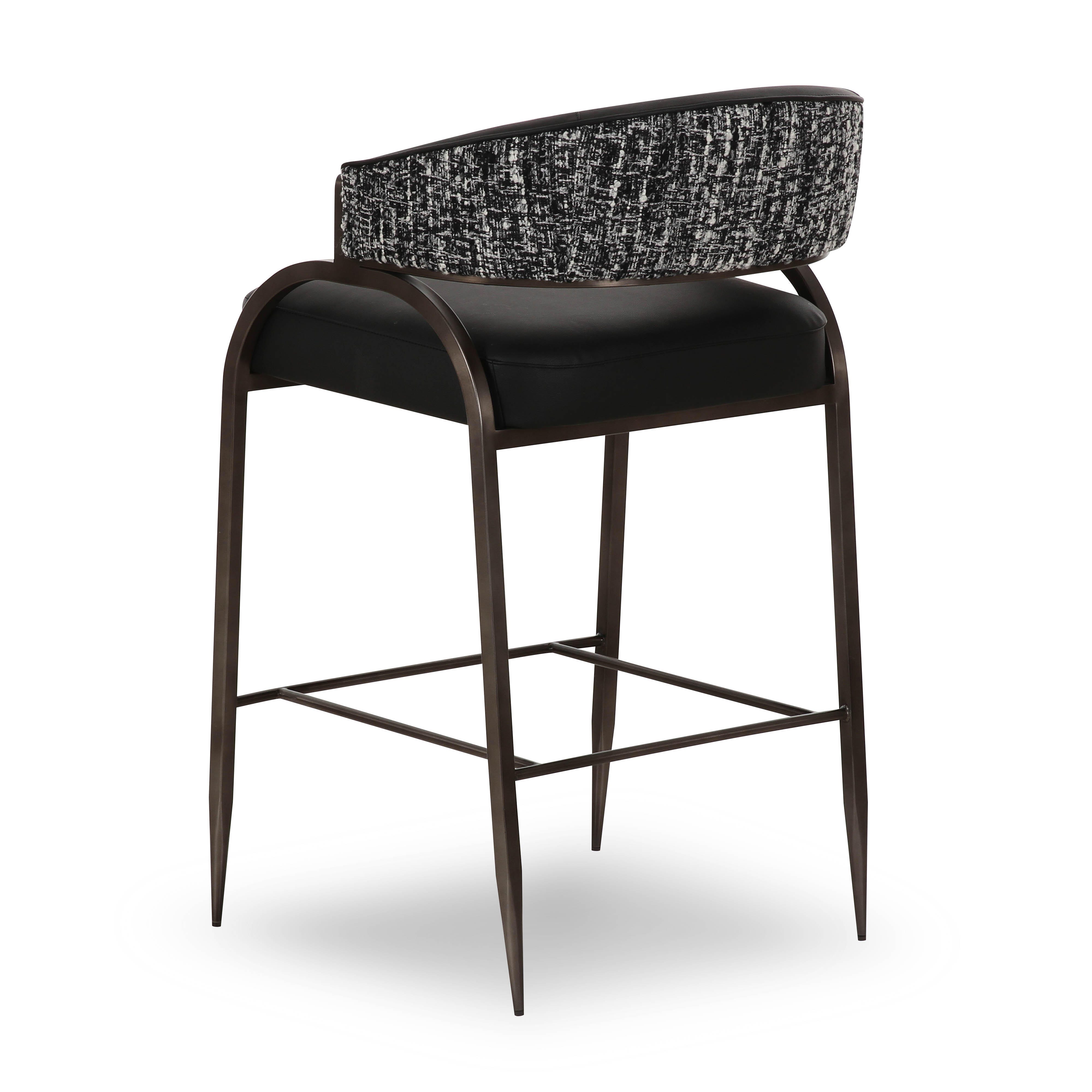 TOV Furniture Tatum Counter Height Bar Stool, Black, large