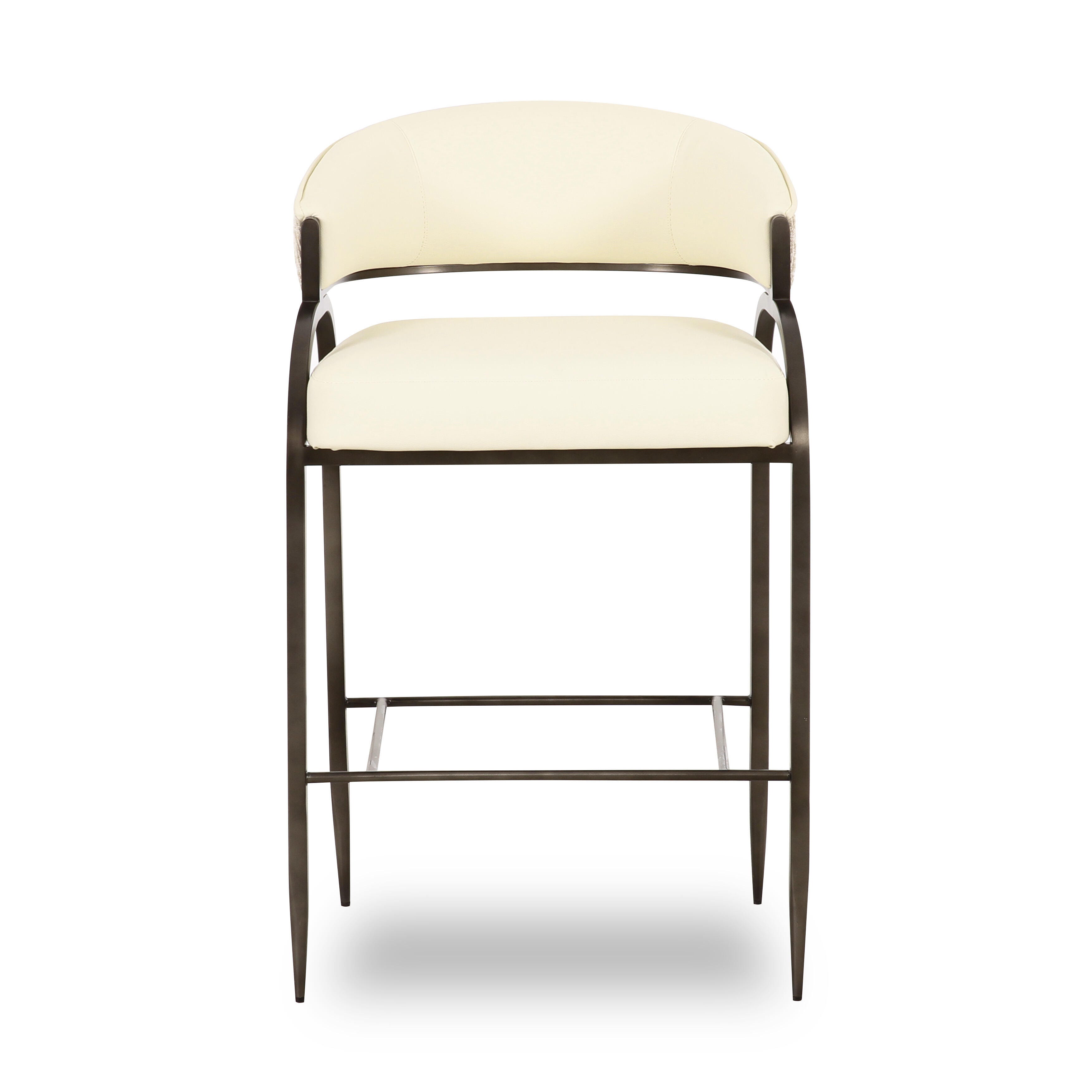 TOV Furniture Tatum Counter Height Bar Stool, Cream, large