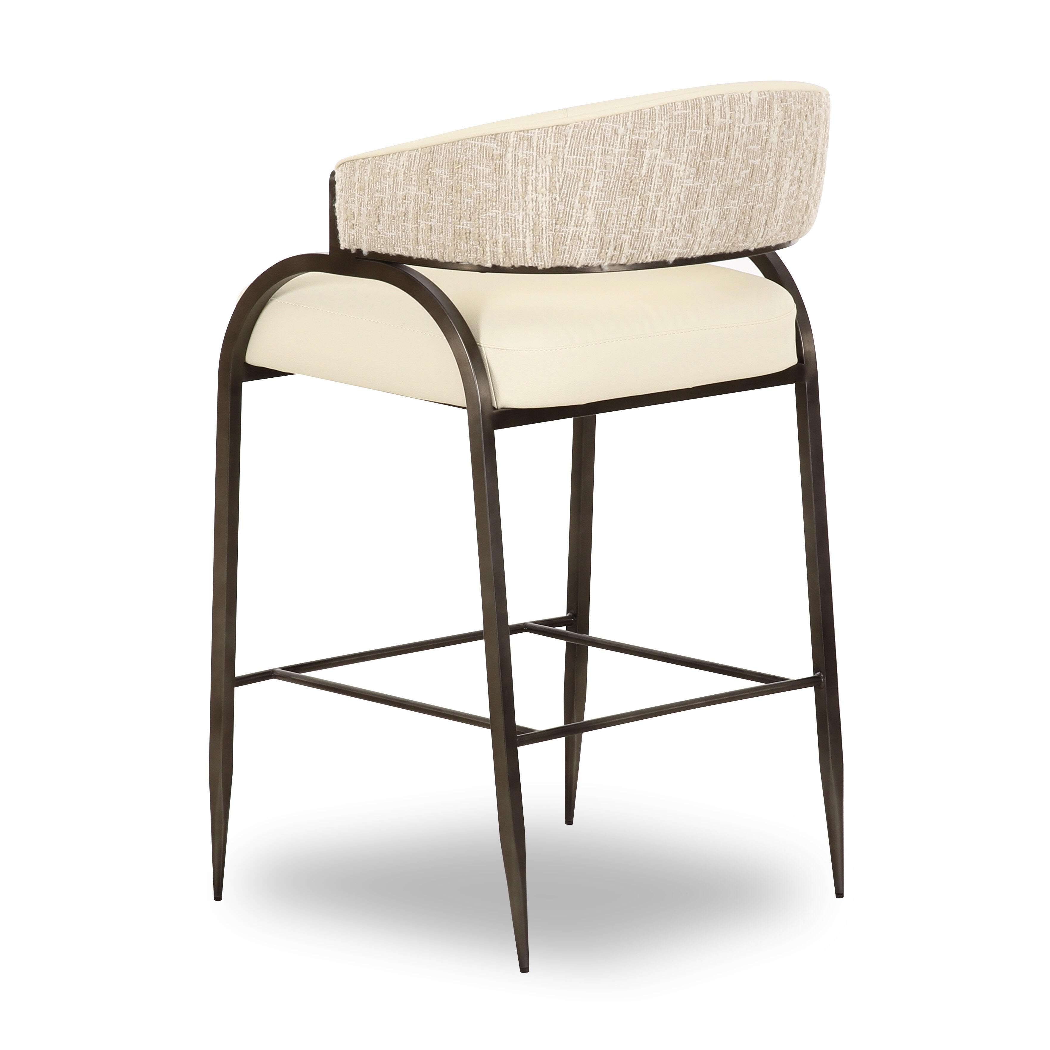 TOV Furniture Tatum Counter Height Bar Stool, Cream, large