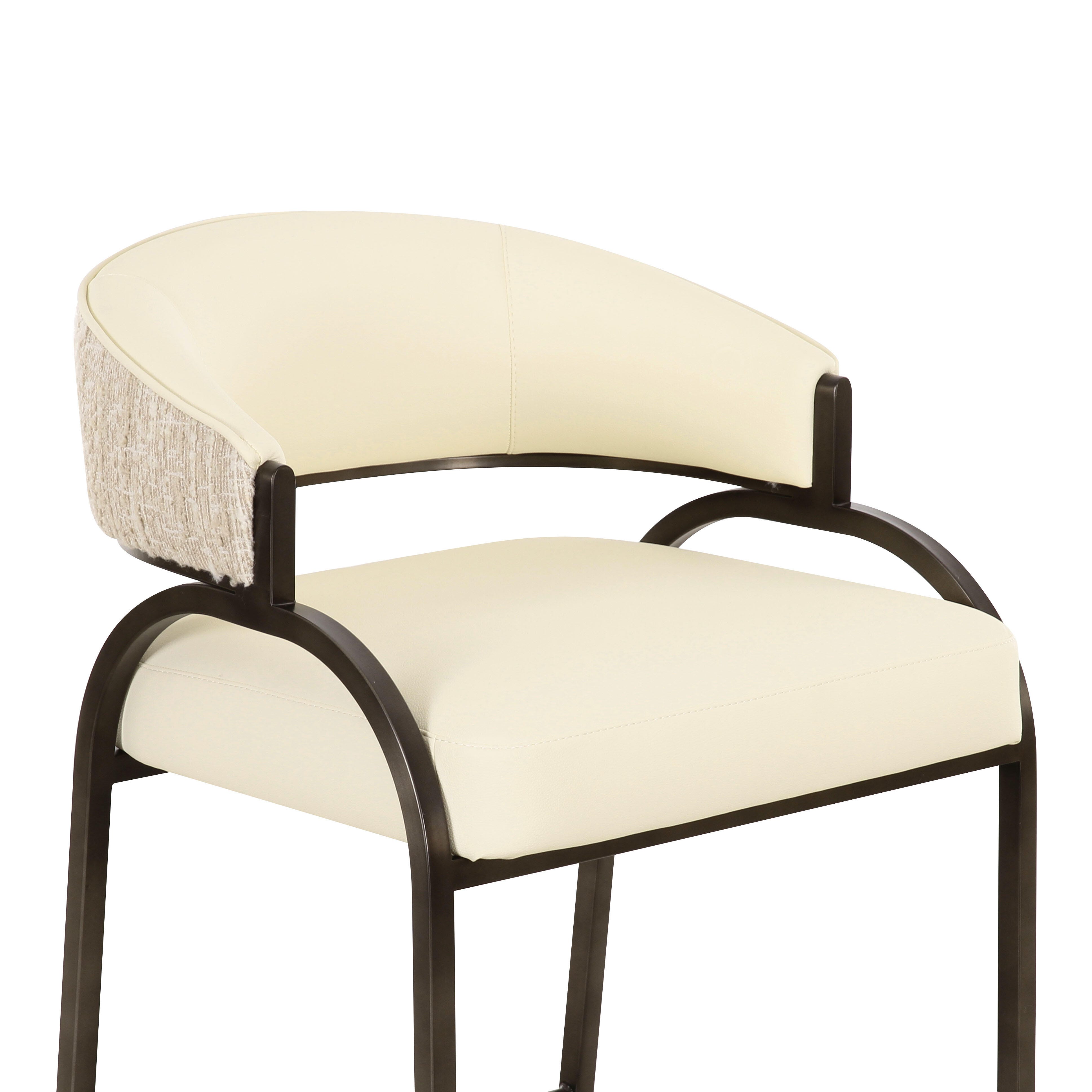 TOV Furniture Tatum Counter Height Bar Stool, Cream, large