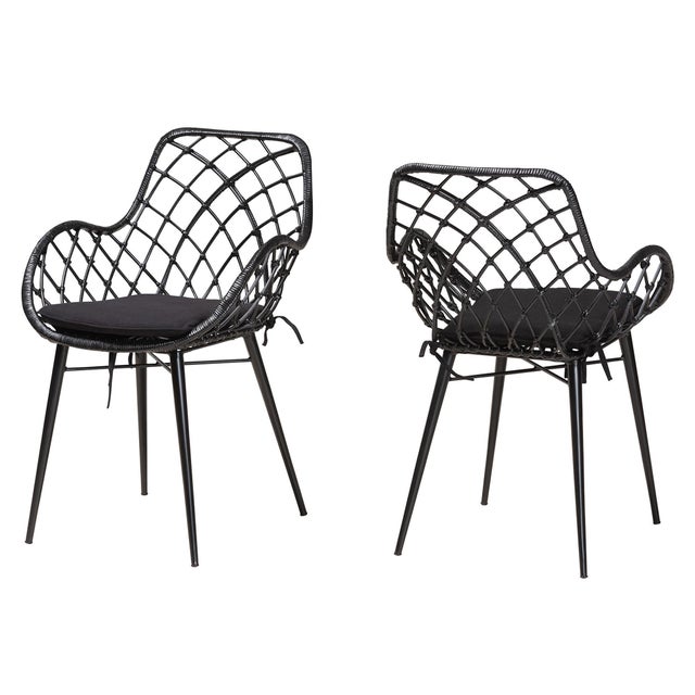 Bali & Pari Ballerina Openwork Backrest Dining Chair (Set of 2)