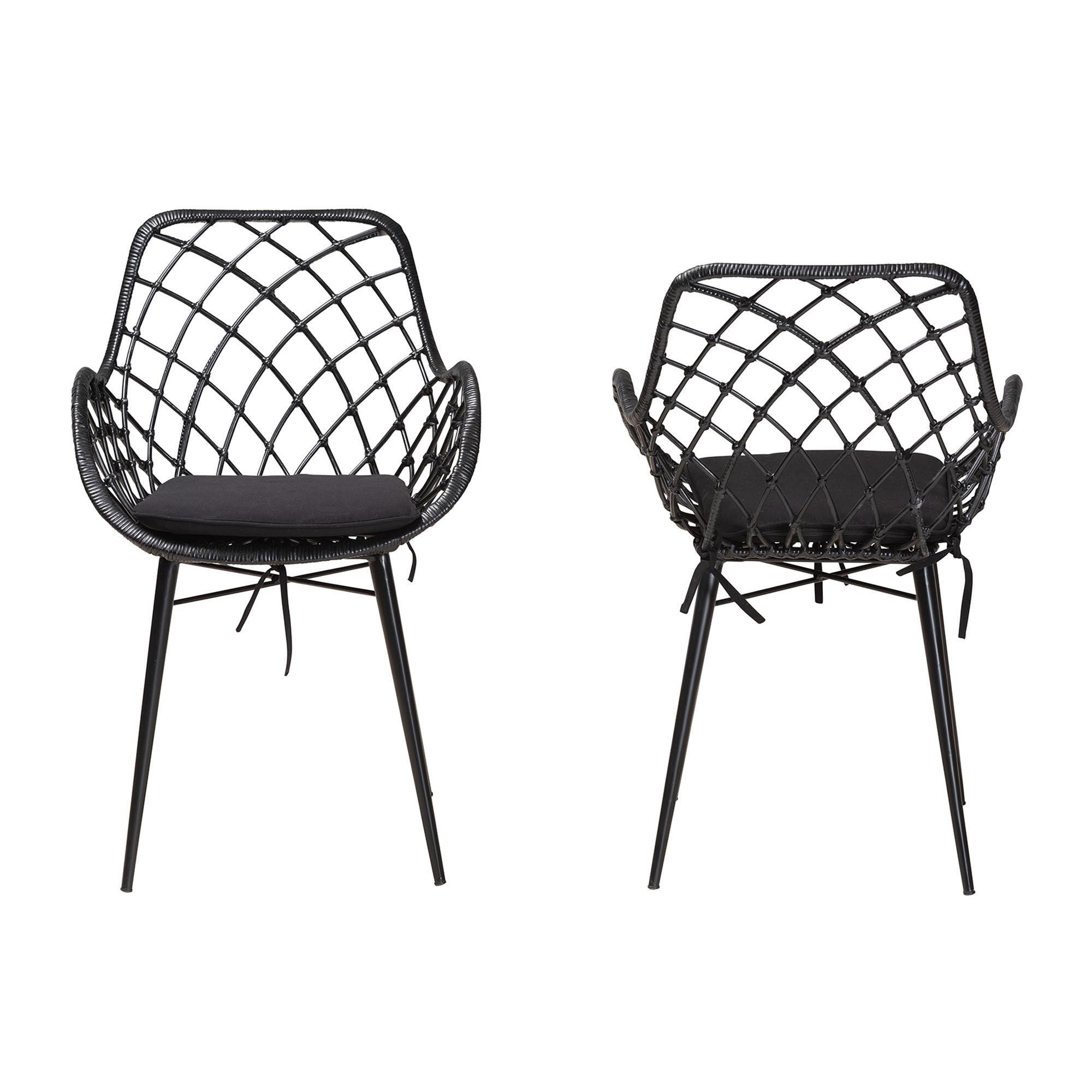 Bali & Pari Ballerina Openwork Backrest Dining Chair (Set of 2), , large