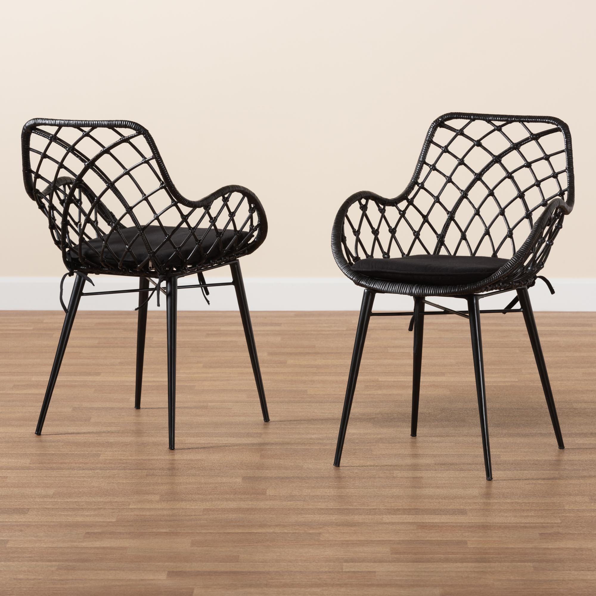 Bali & Pari Ballerina Openwork Backrest Dining Chair (Set of 2), , large