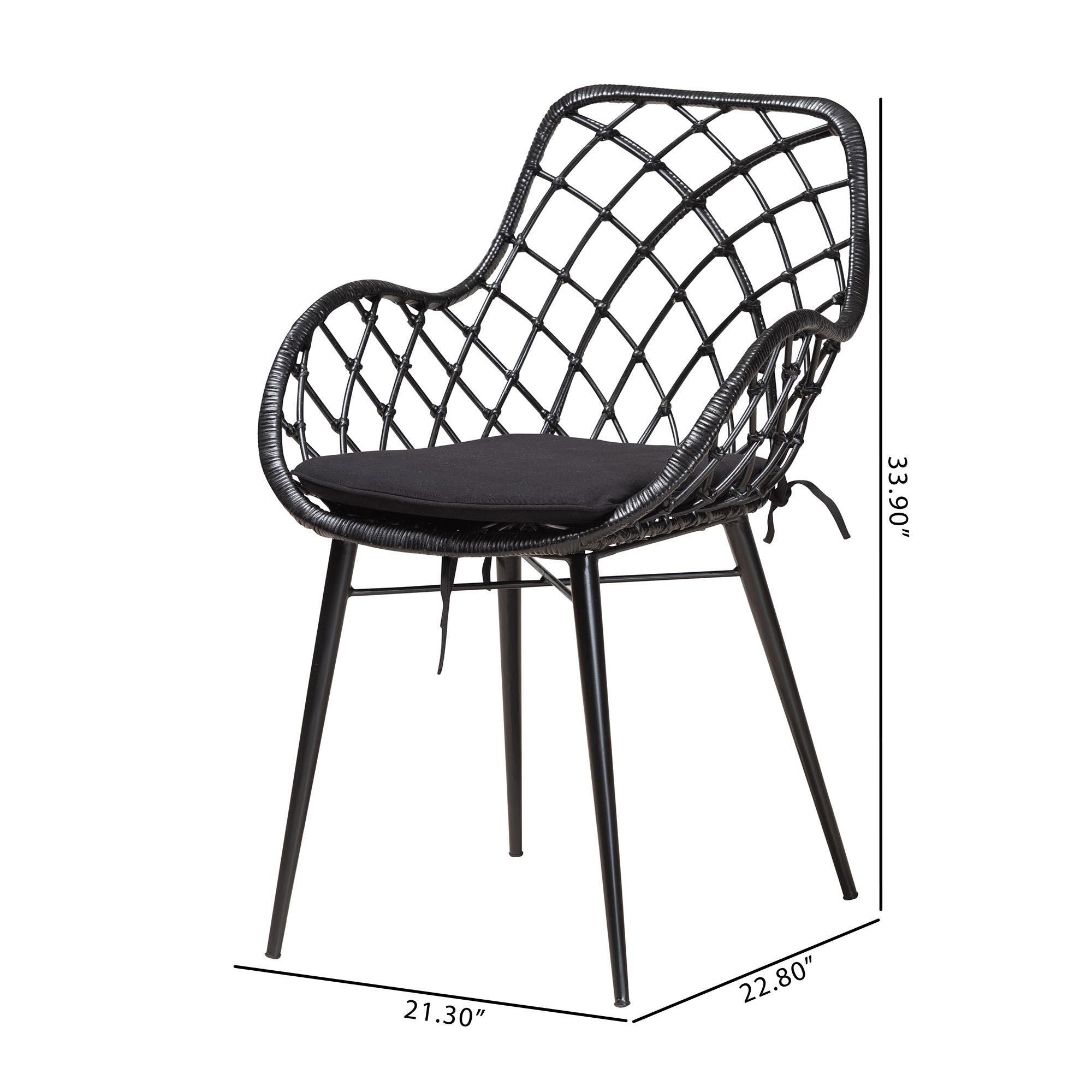 Bali & Pari Ballerina Openwork Backrest Dining Chair (Set of 2), , large