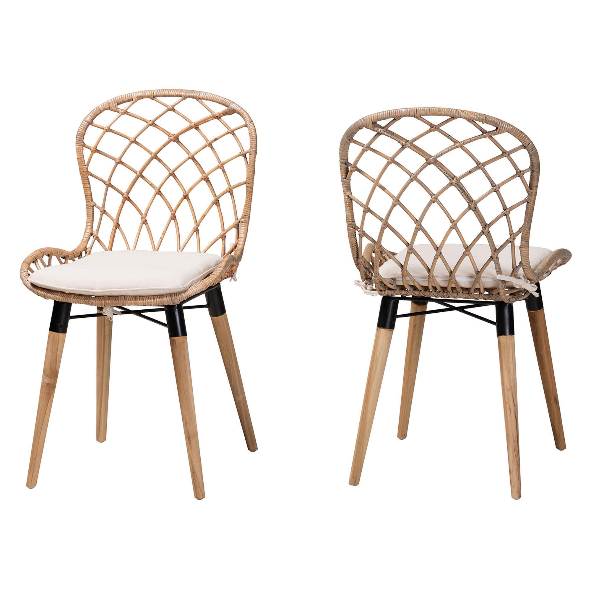 Bali & Pari Sabelle Openwork Backrest Dining Chair (Set of 2), , large