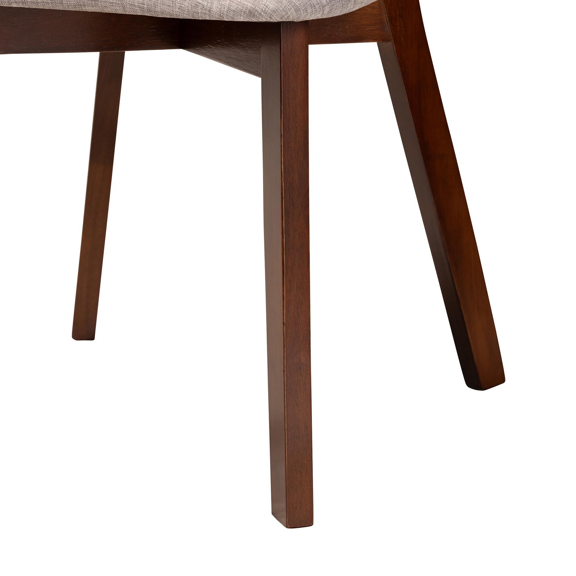 Baxton Studio Dannell Armless Dining Chair (Set of 2), Gray/Walnut Brown, large