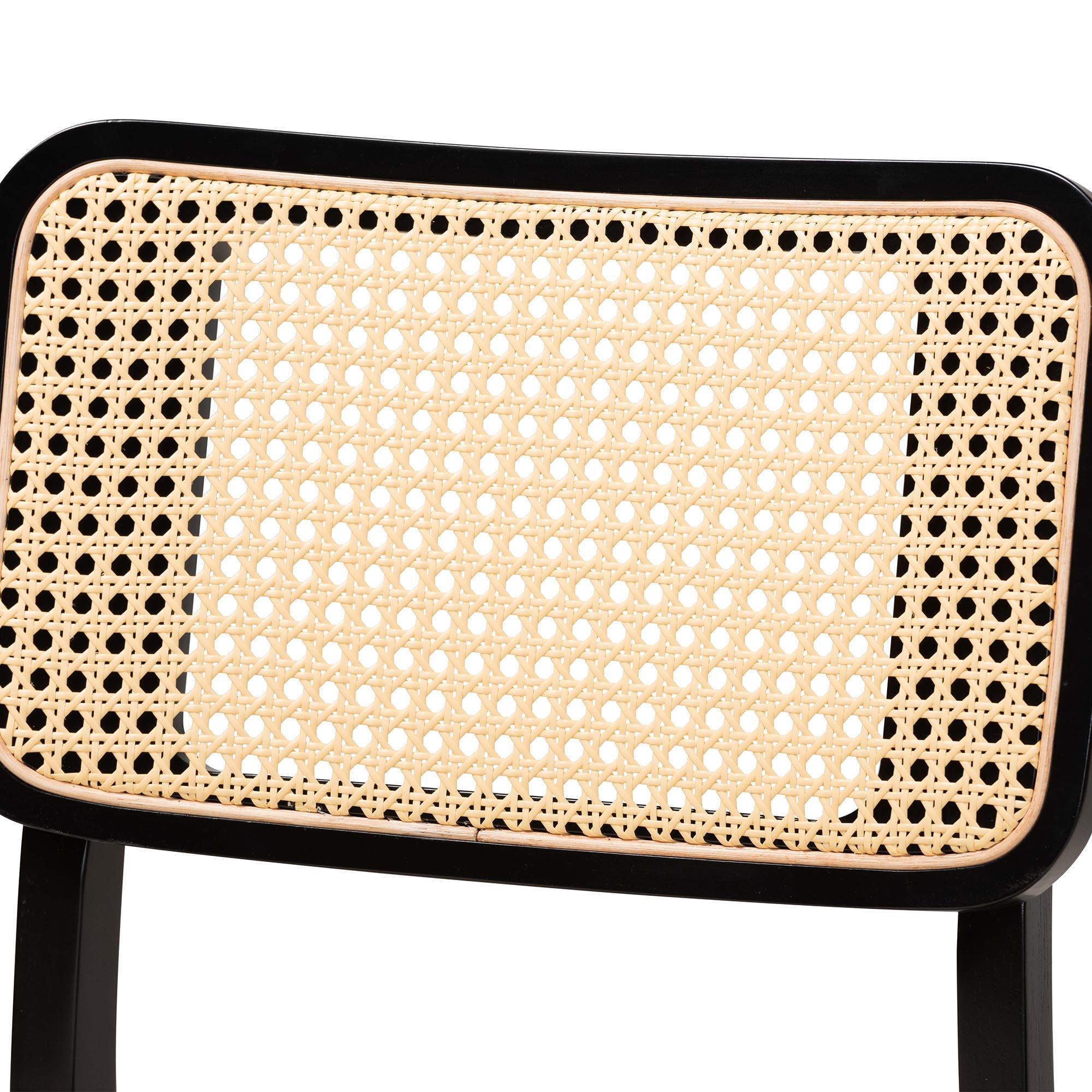 Baxton Studio Dannon Dining Chair (Set of 2), Cream/Black, large