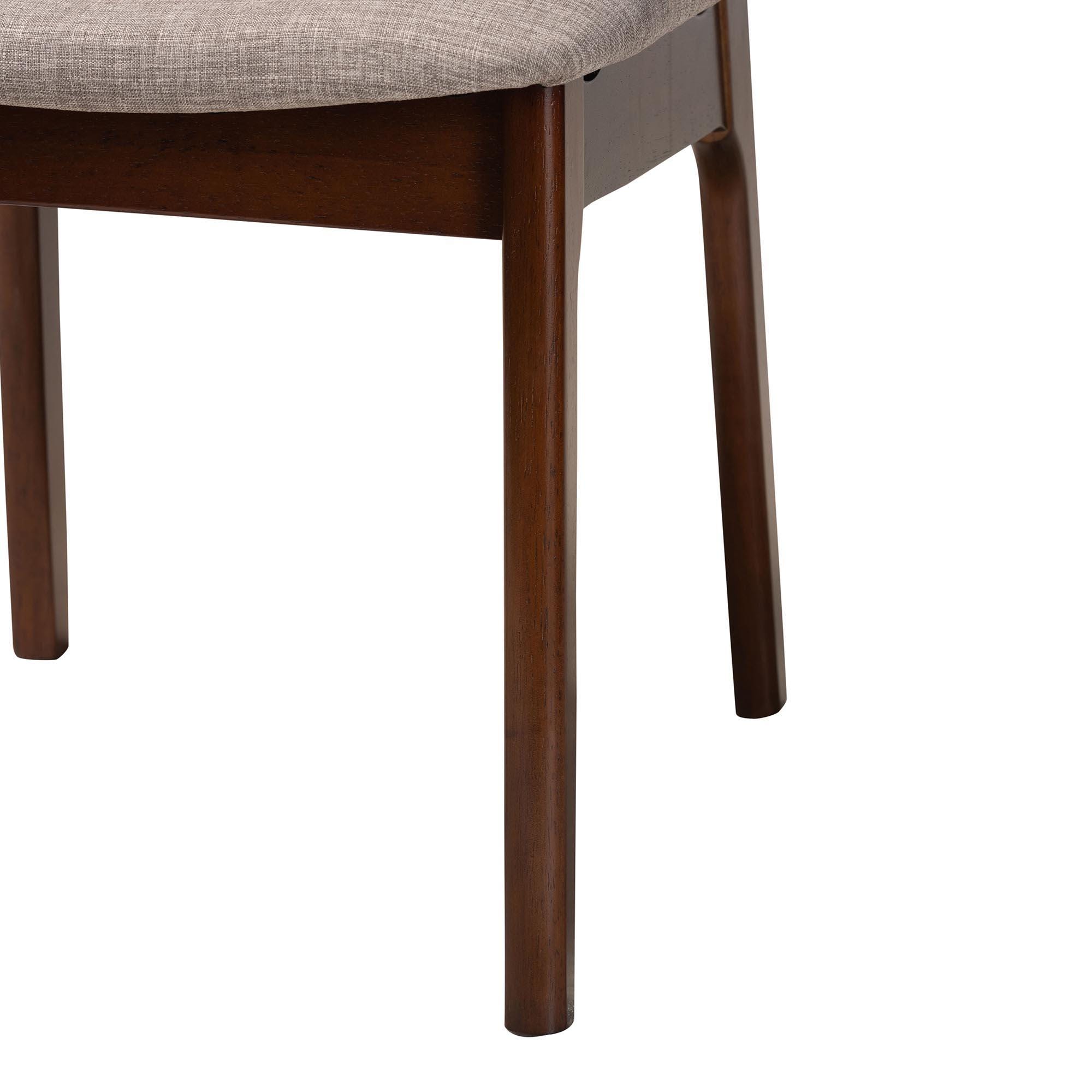 Baxton Studio Dannon Dining Chair (Set of 2), Gray/Walnut Brown, large