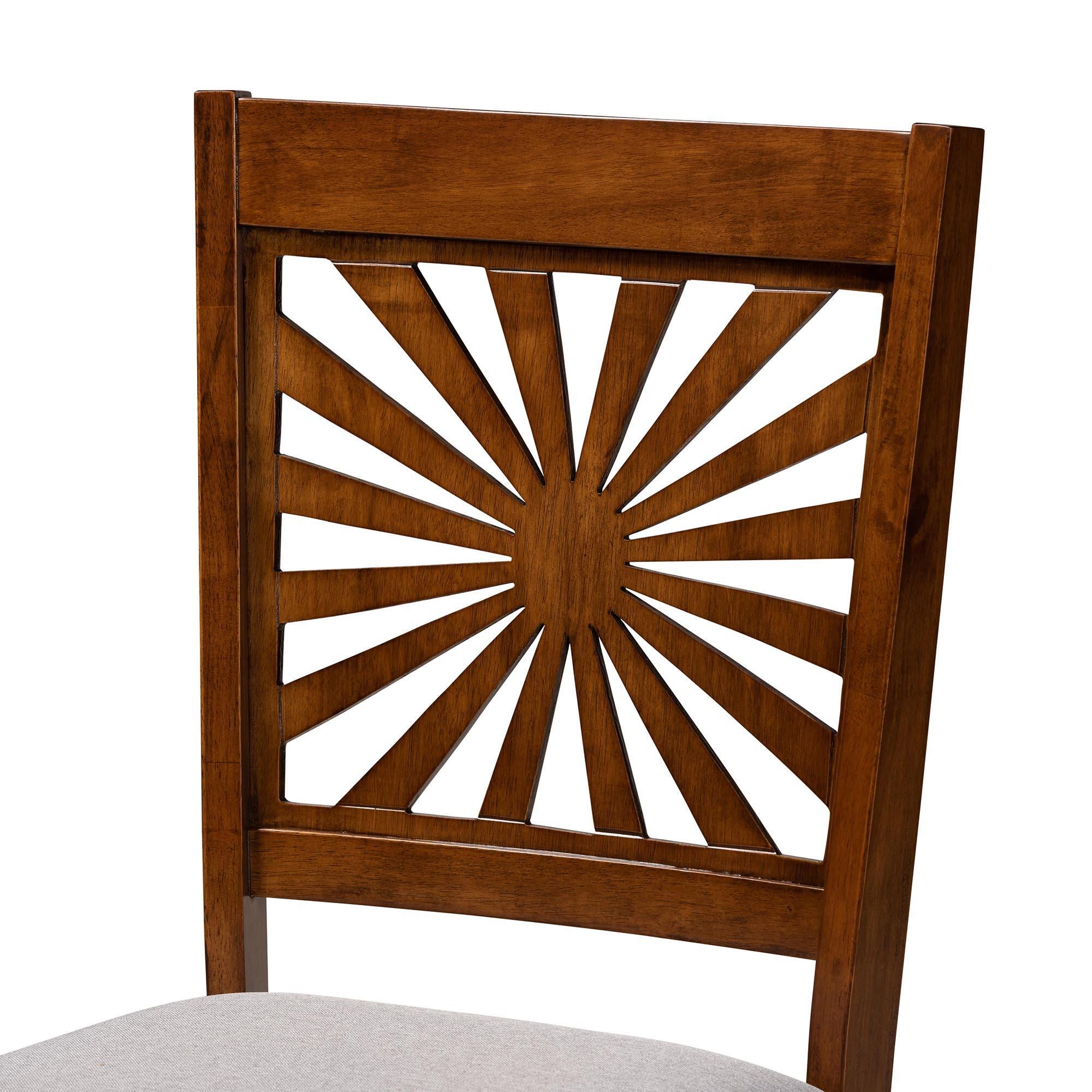 Baxton Studio Olympia Dining Chair (Set of 2), Gray/Walnut Brown, large