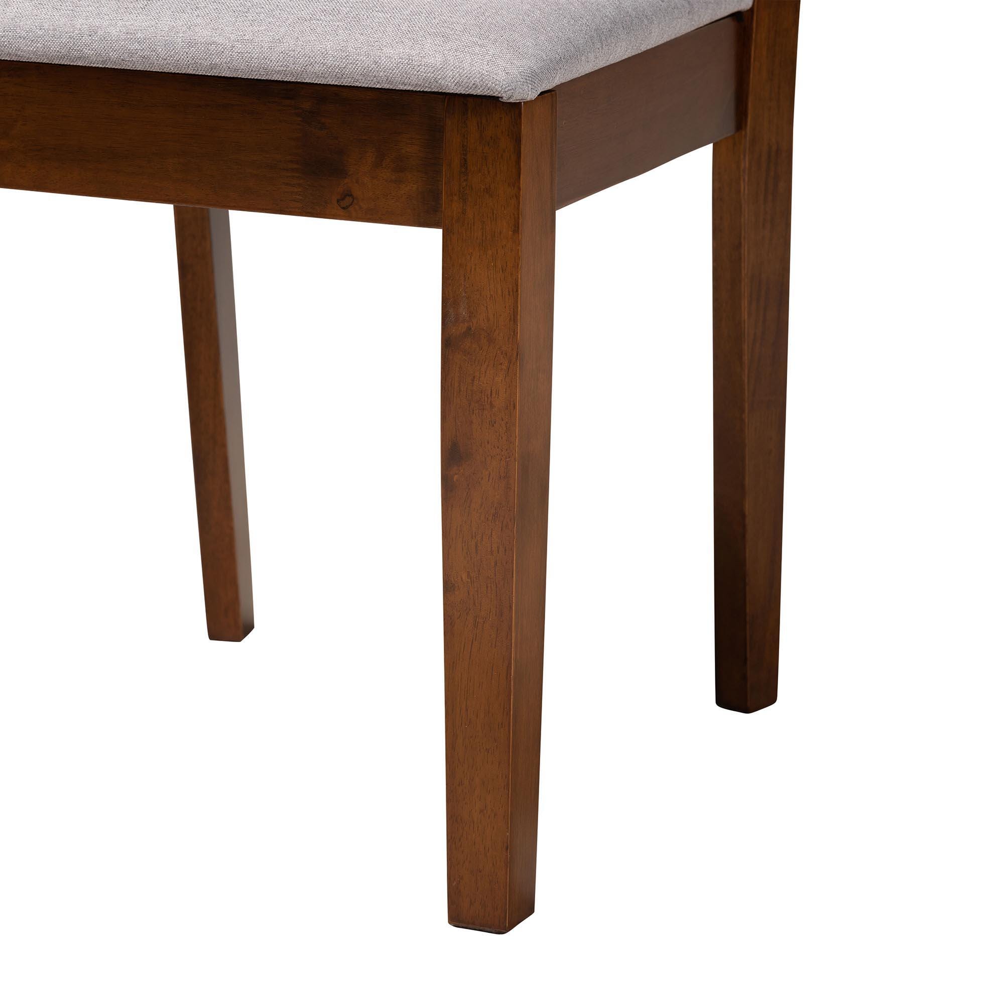 Baxton Studio Olympia Dining Chair (Set of 2), Gray/Walnut Brown, large
