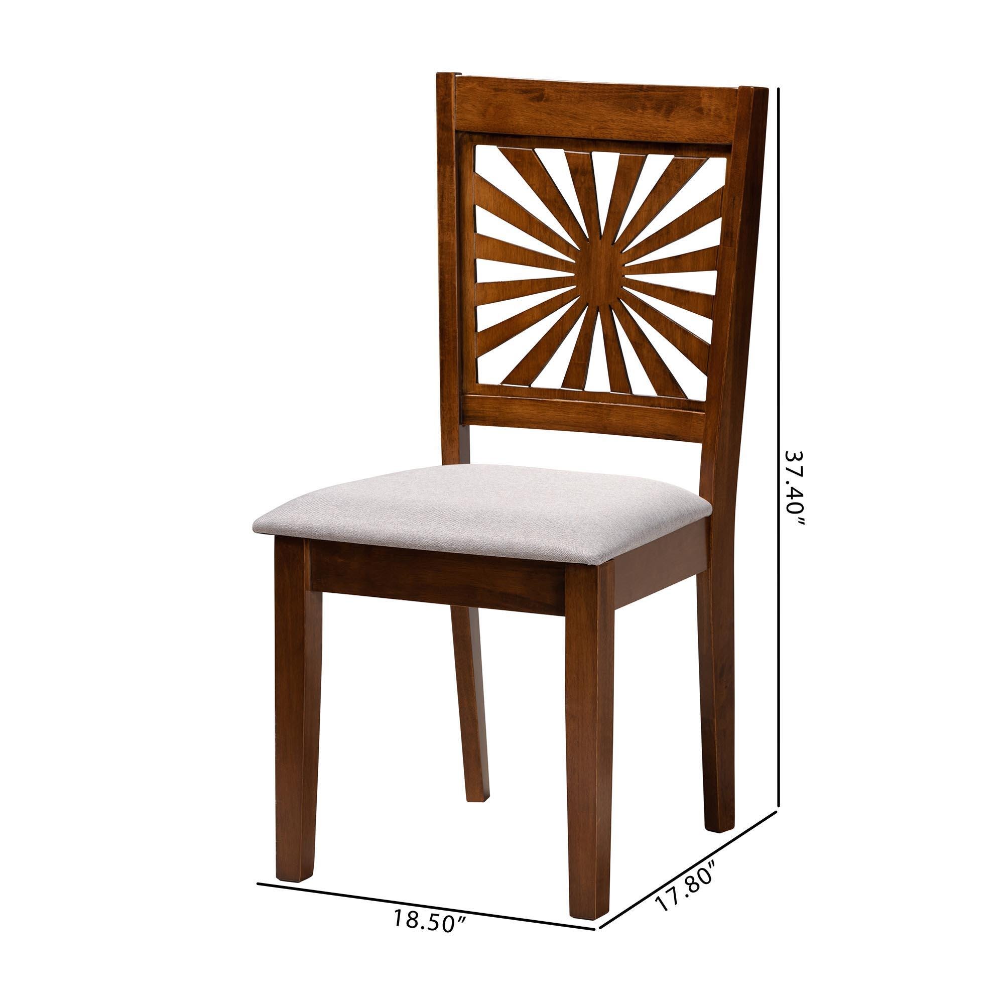 Baxton Studio Olympia Dining Chair (Set of 2), Gray/Walnut Brown, large