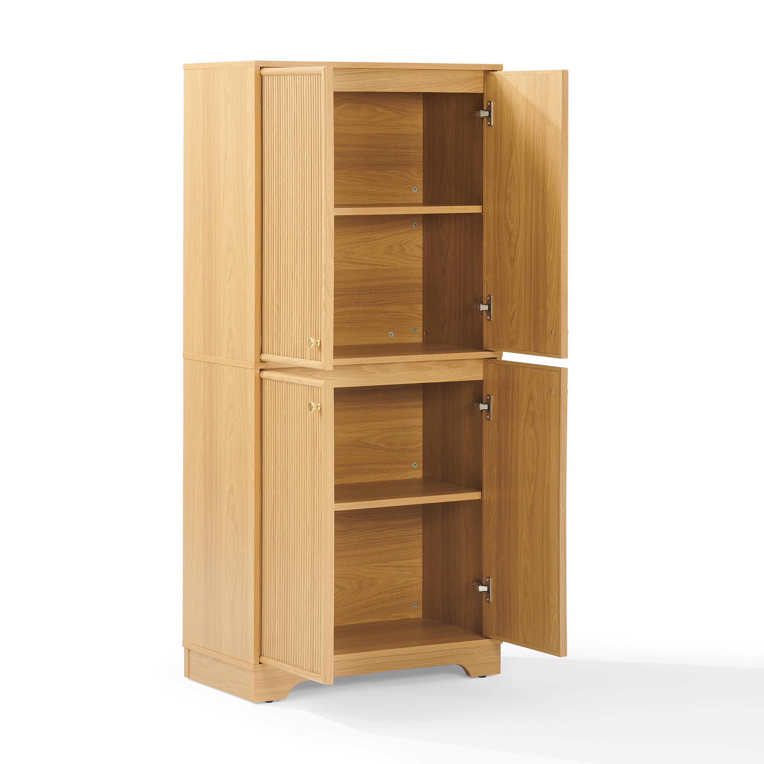 Crosley Furniture Naomi 2-Piece Storage Pantry Set, White Oak, large