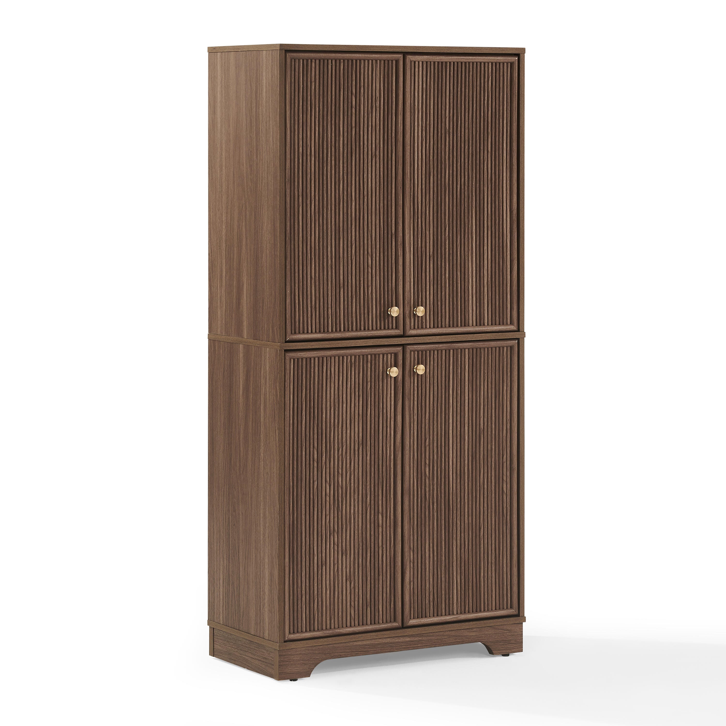 Crosley Furniture Naomi 2-Piece Storage Pantry Set, Walnut, large