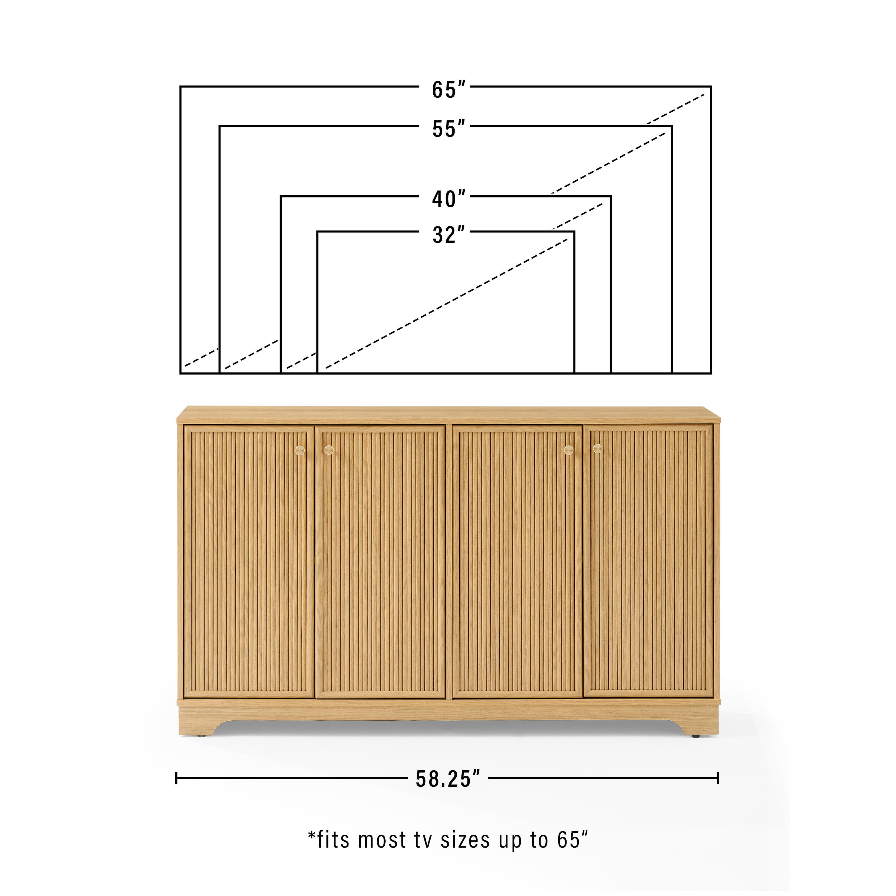 Crosley Furniture Naomi Sideboard, White Oak, large